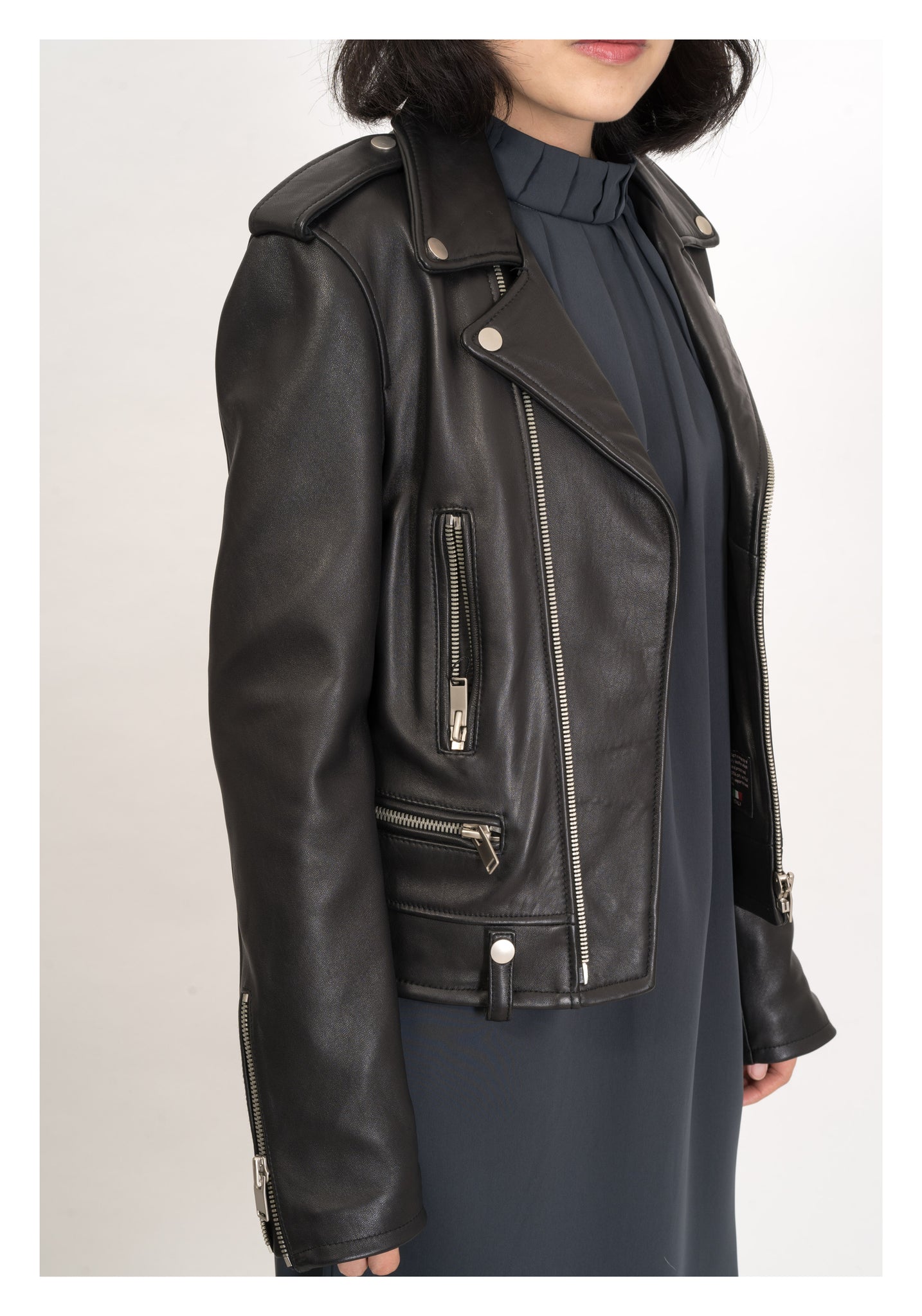Premium Cropped Leather Jacket - whoami
