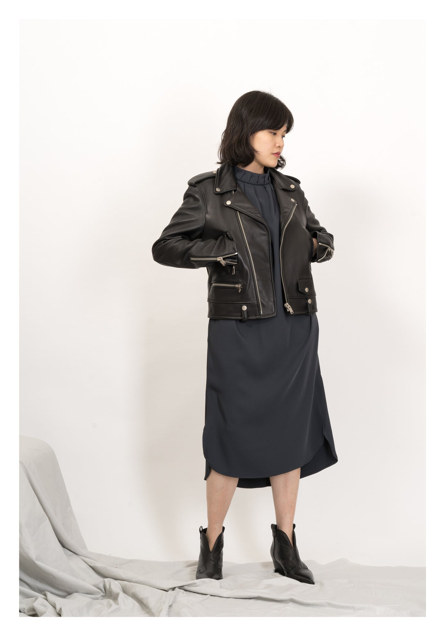 Premium Cropped Leather Jacket - whoami