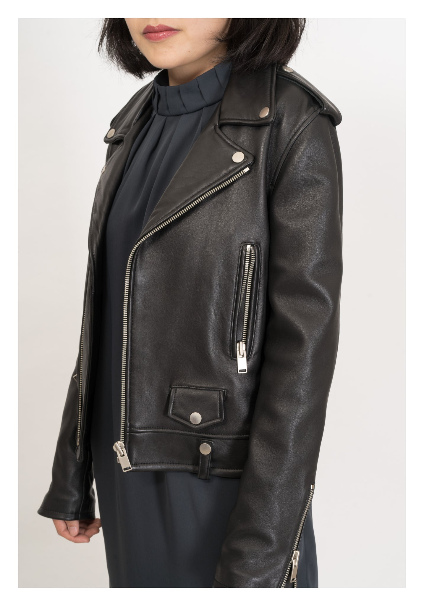 Premium Cropped Leather Jacket - whoami