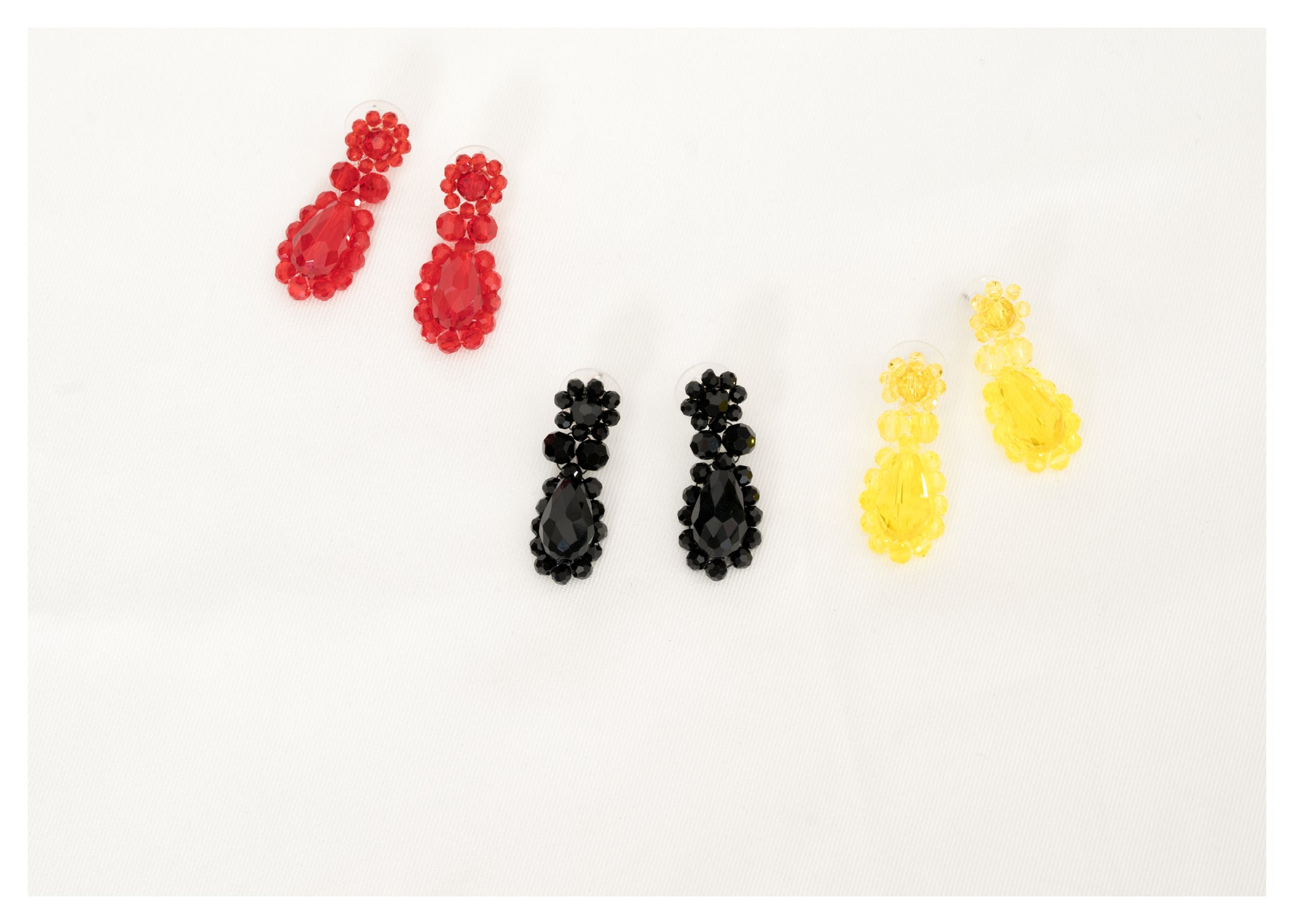 Playful Sparkle Gem Earrings Red - whoami
