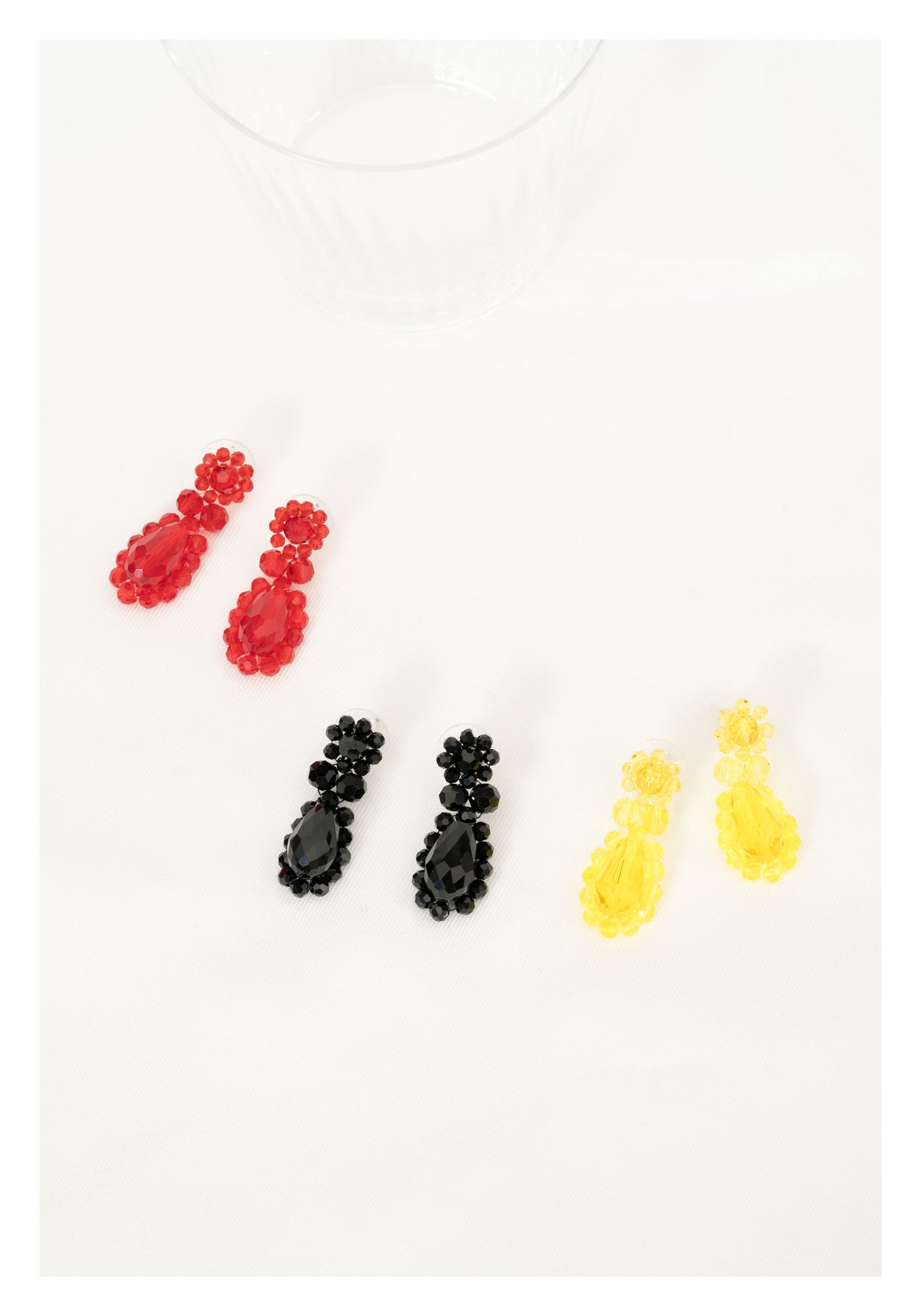 Playful Sparkle Gem Earrings Red - whoami