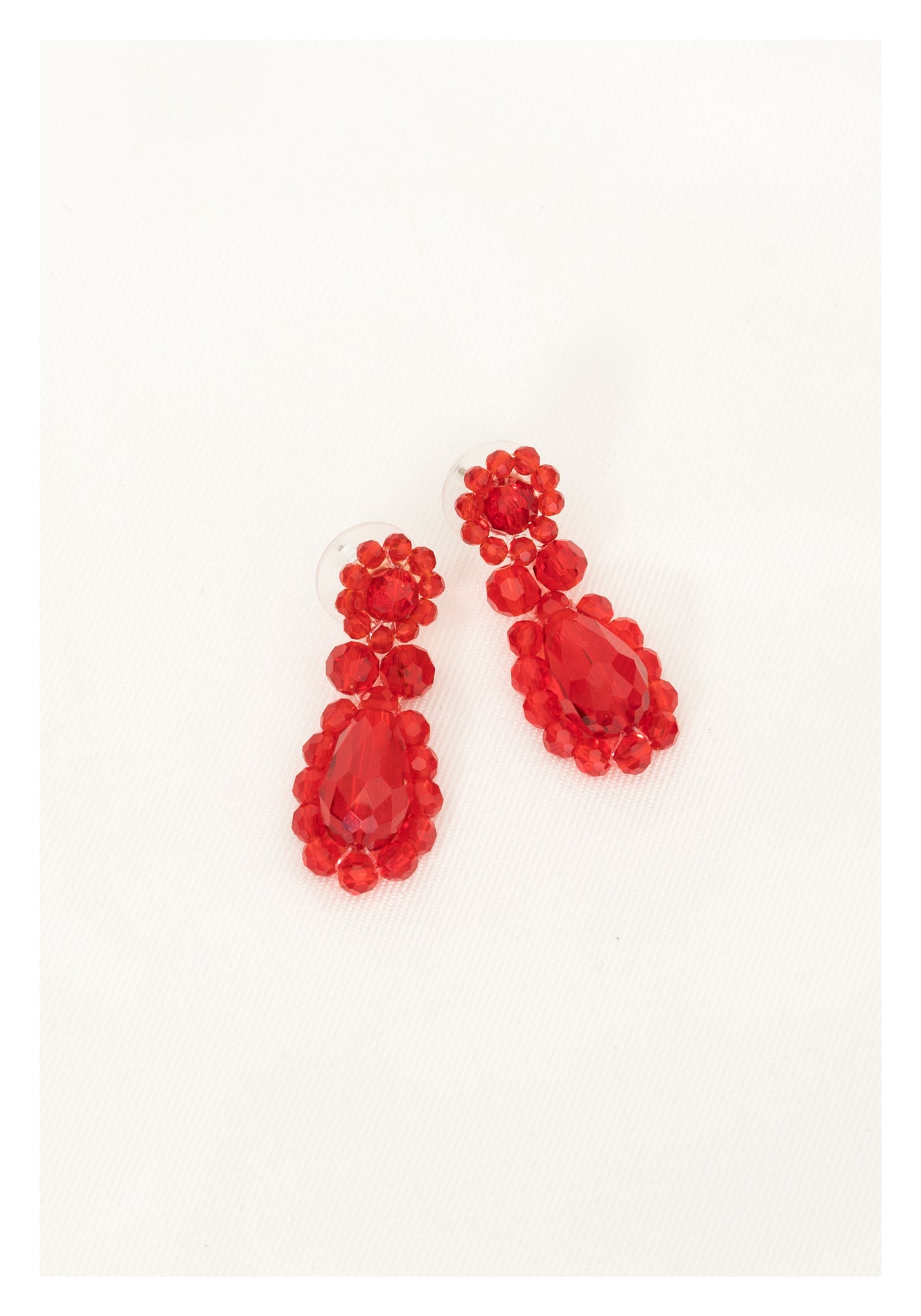Playful Sparkle Gem Earrings Red - whoami