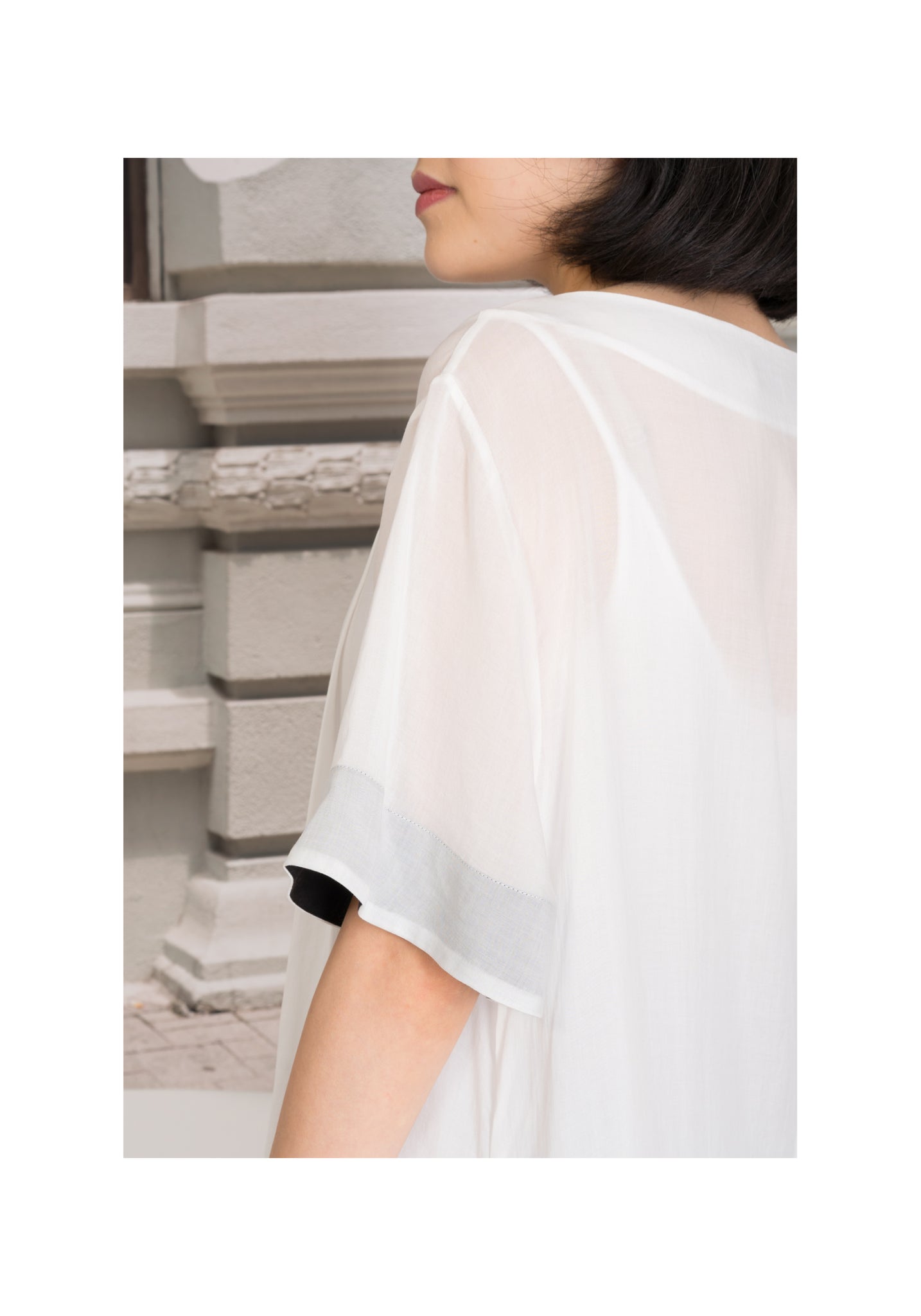 Pleats See Through Long Top White - whoami