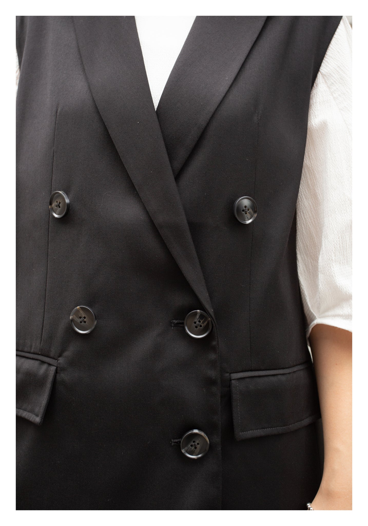 Removable Belt Tailor Vest Jacket Black - whoami