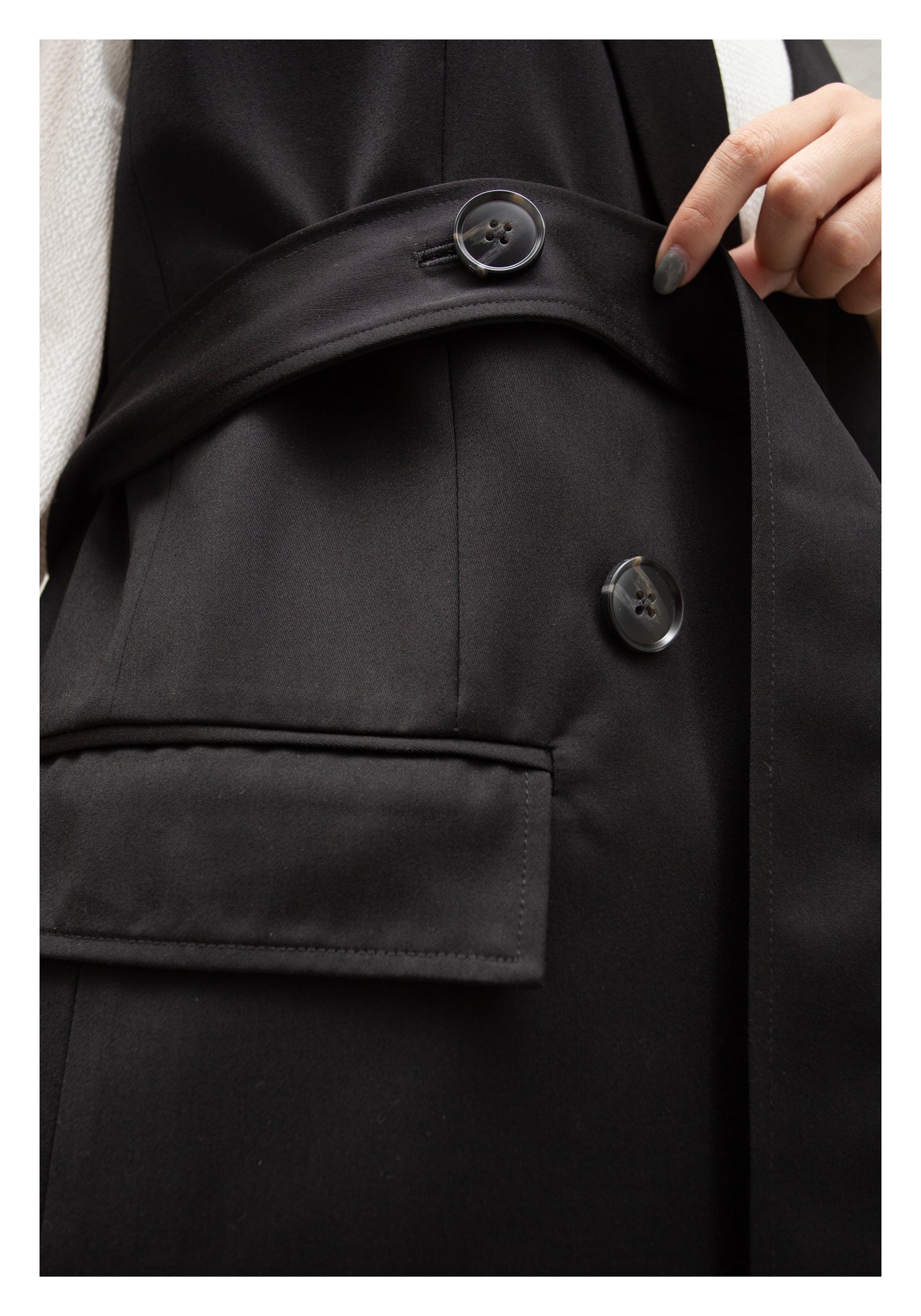 Removable Belt Tailor Vest Jacket Black - whoami