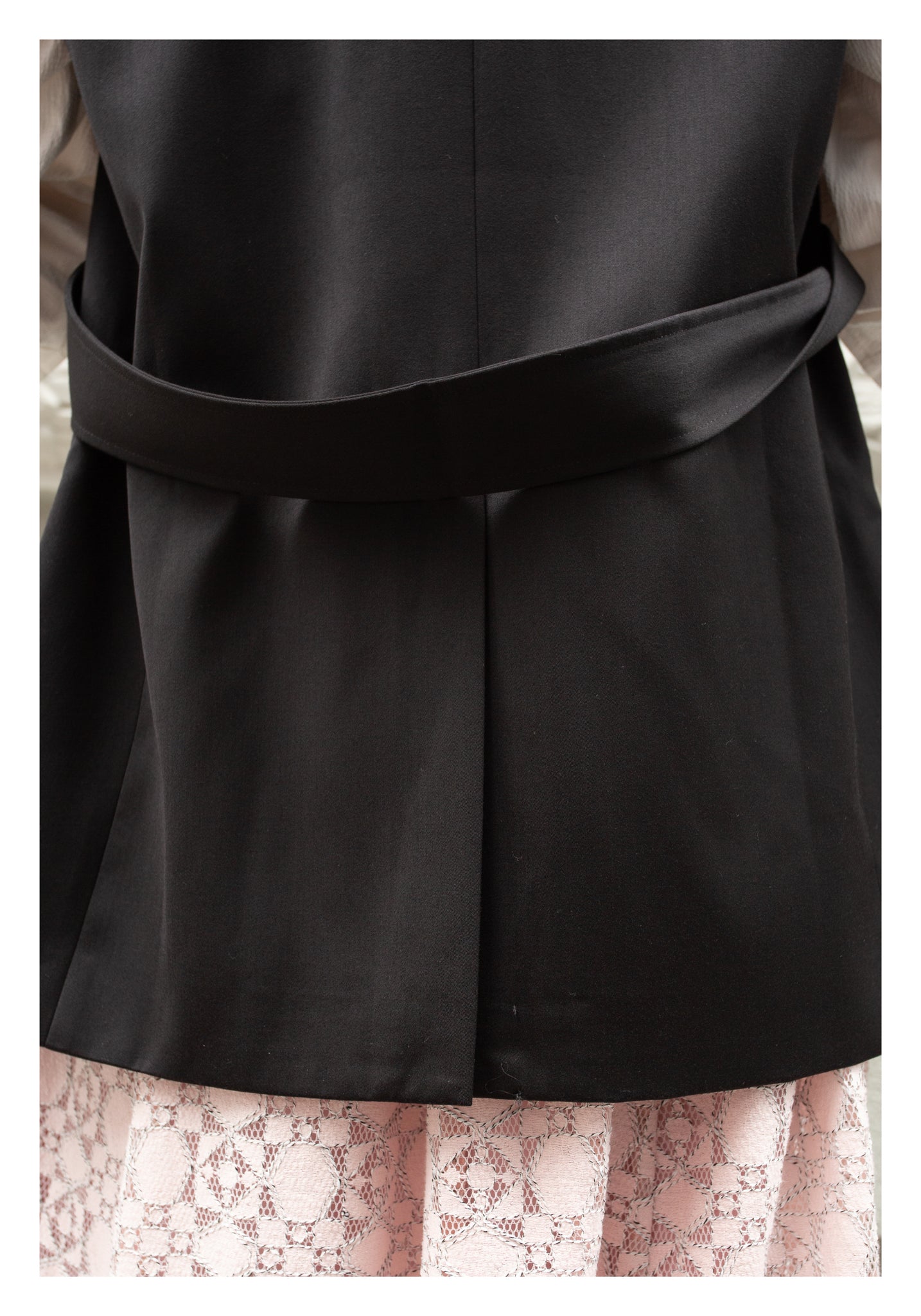 Removable Belt Tailor Vest Jacket Black - whoami