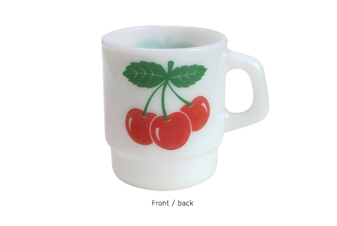 MILK GLASS CUP Cherry - whoami