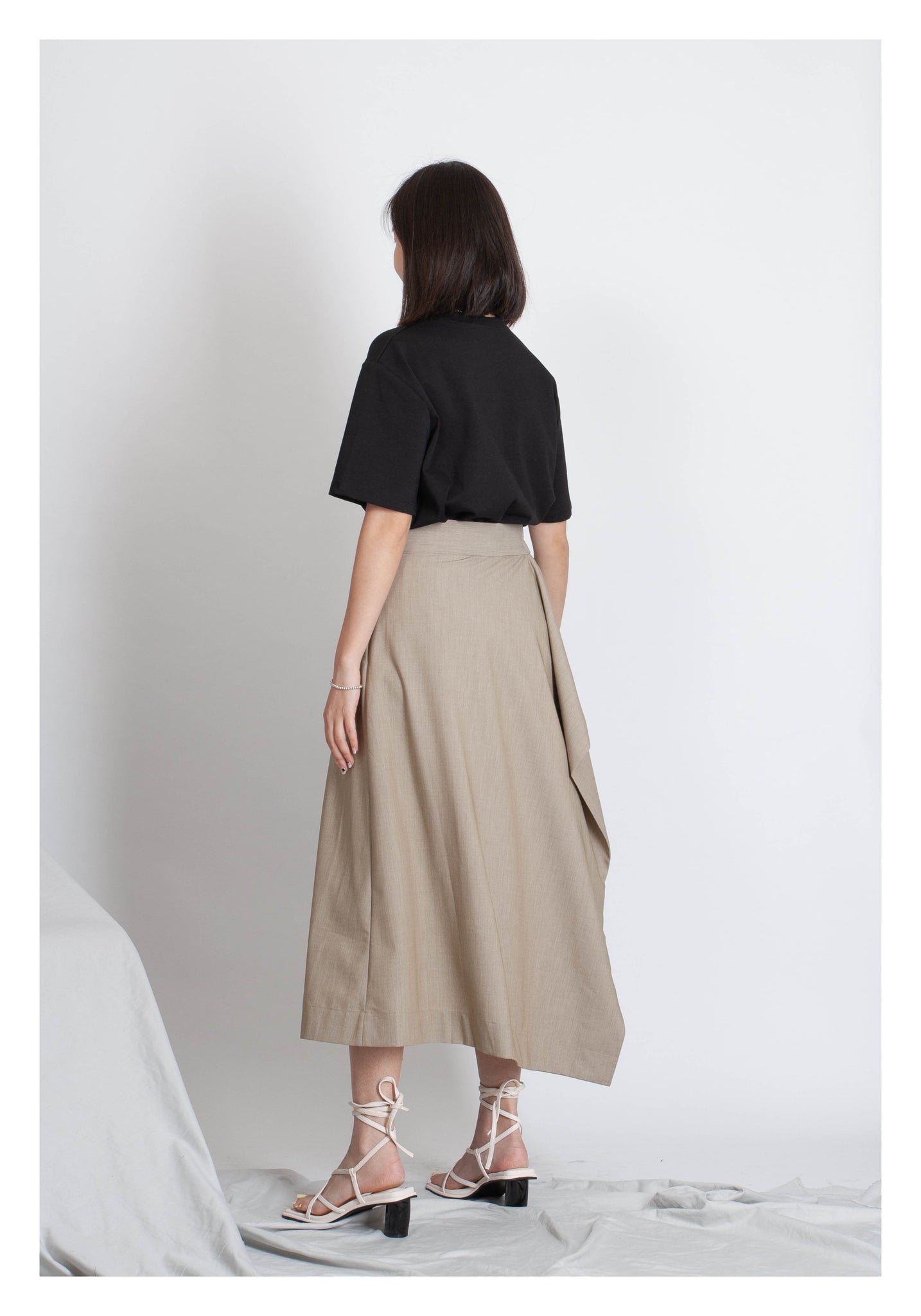 Side Folding Skirt Beige - whoami