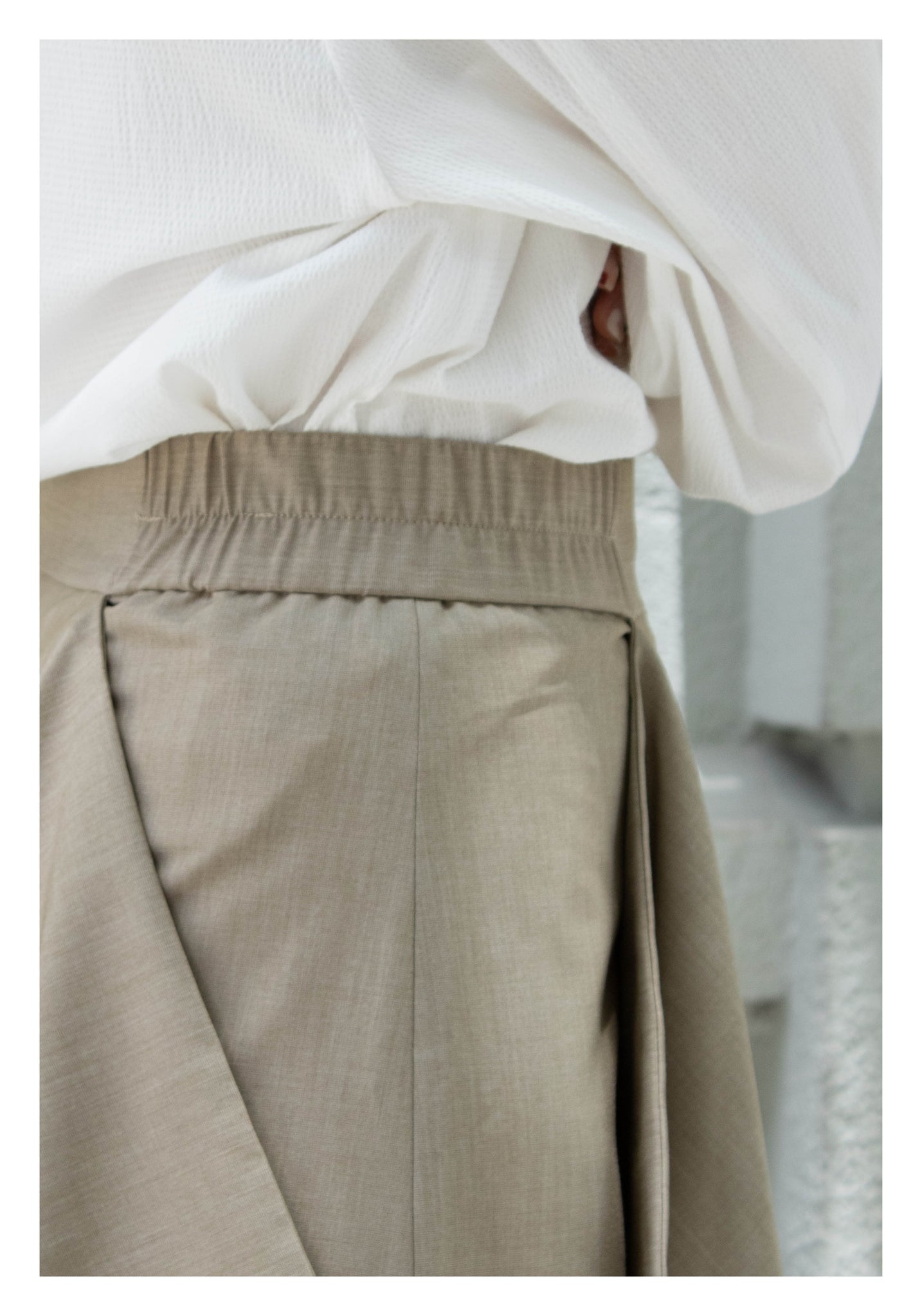 Side Folding Skirt Beige - whoami