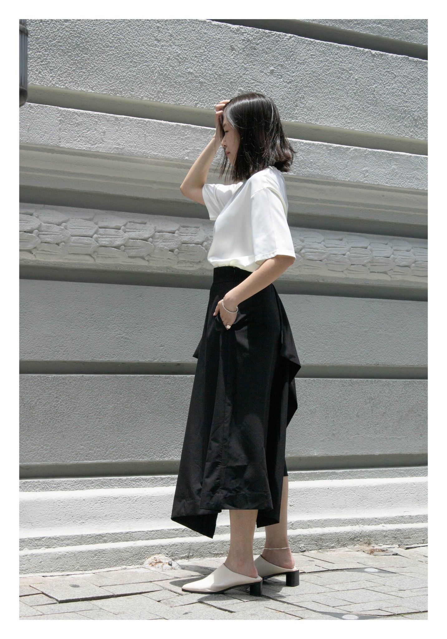 Side Folding Skirt Black - whoami