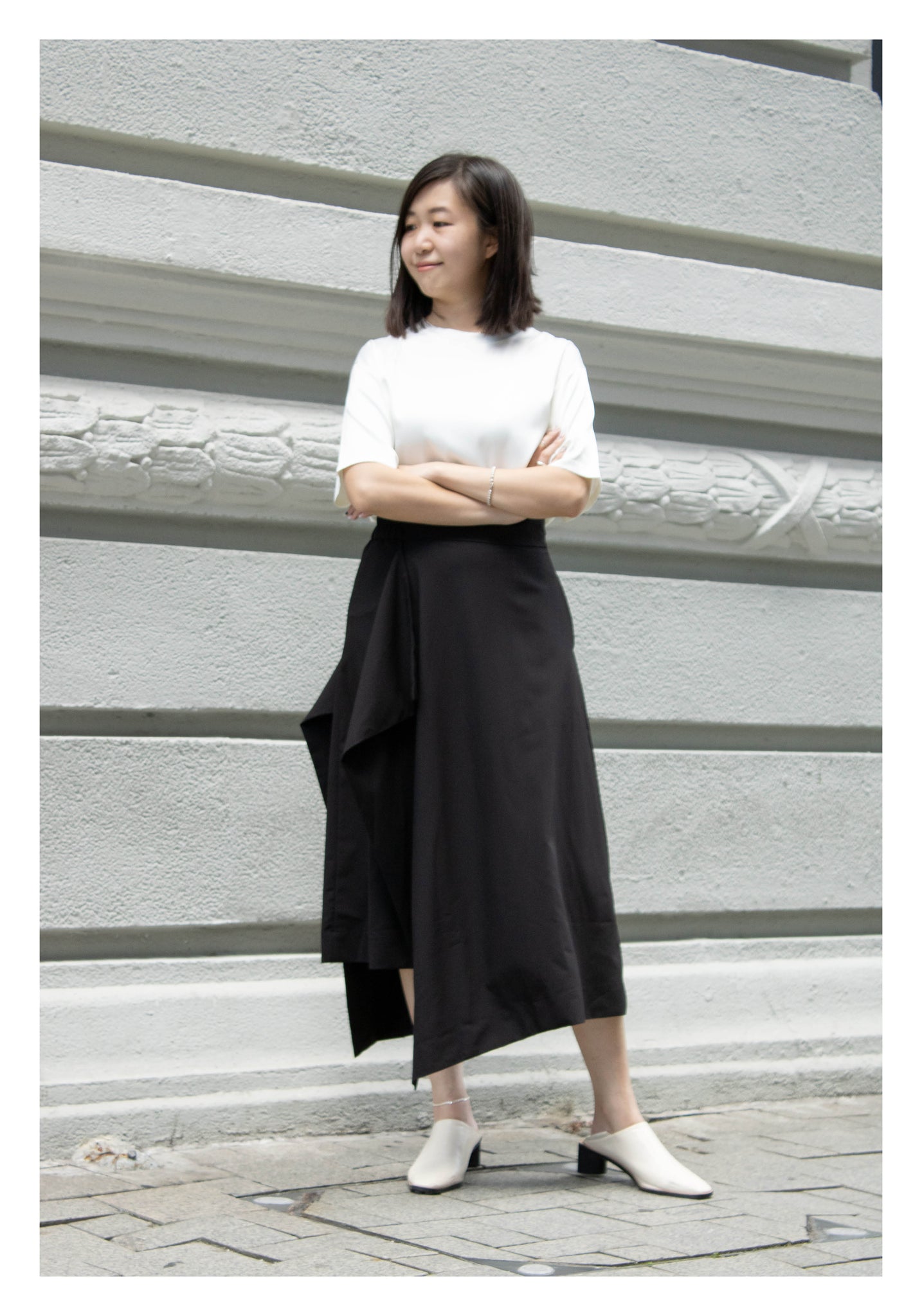 Side Folding Skirt Black - whoami