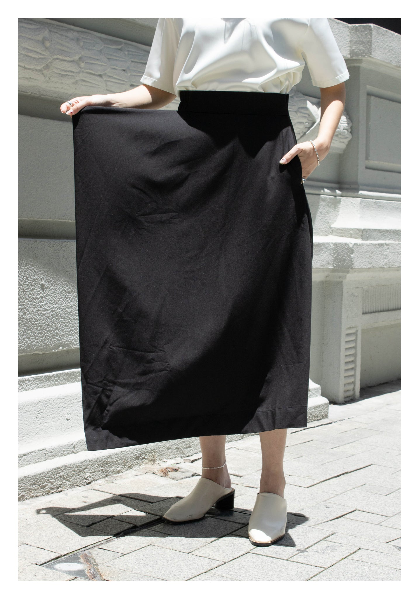 Side Folding Skirt Black - whoami