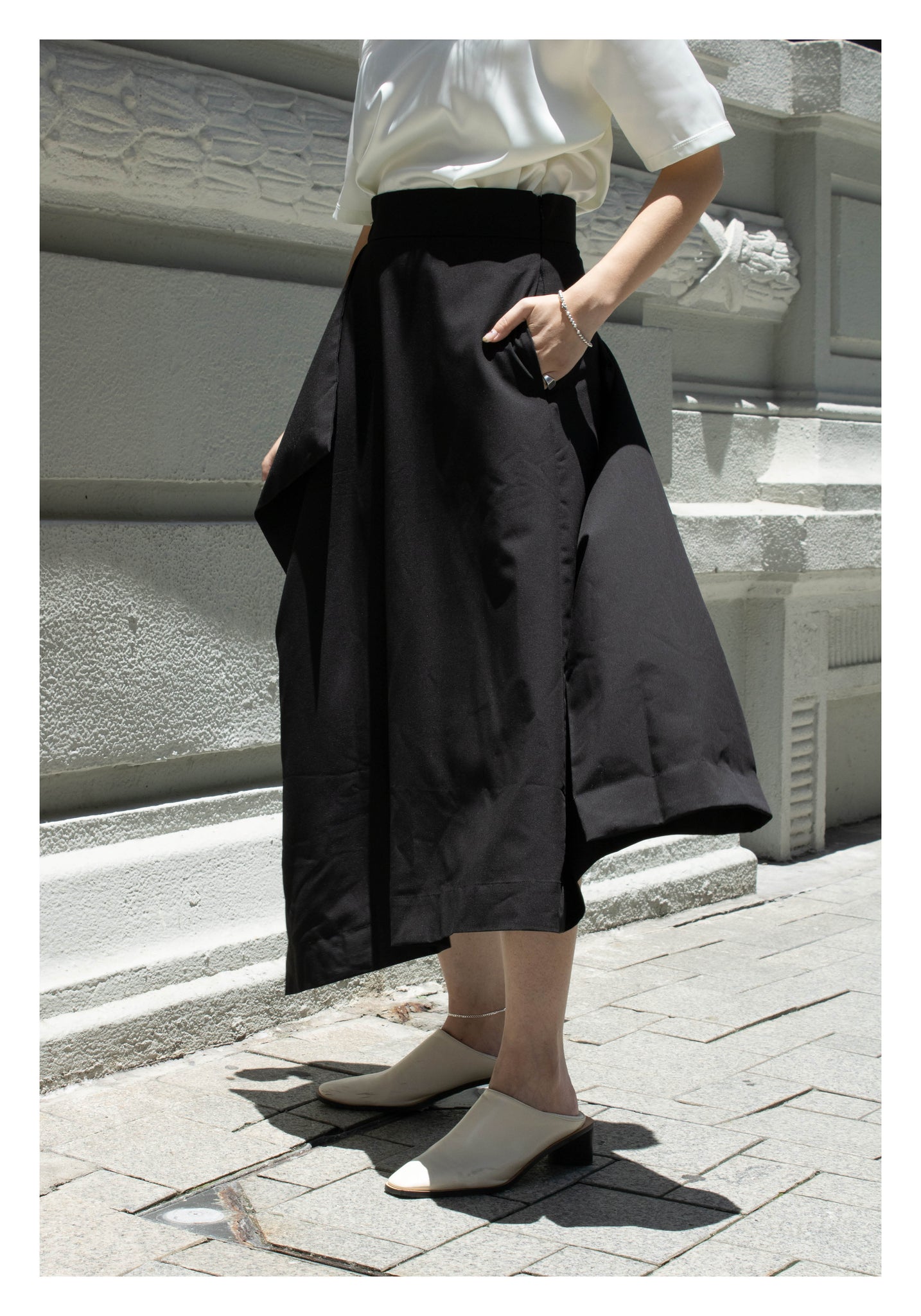 Side Folding Skirt Black - whoami