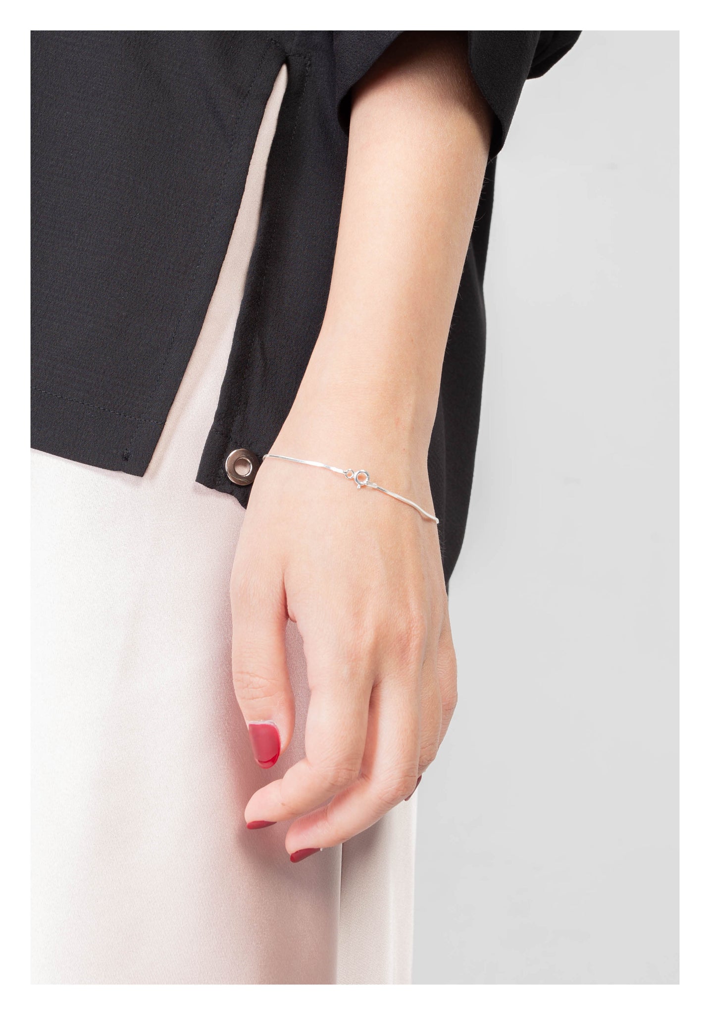 925 Silver Simple Thin Line Bracelet