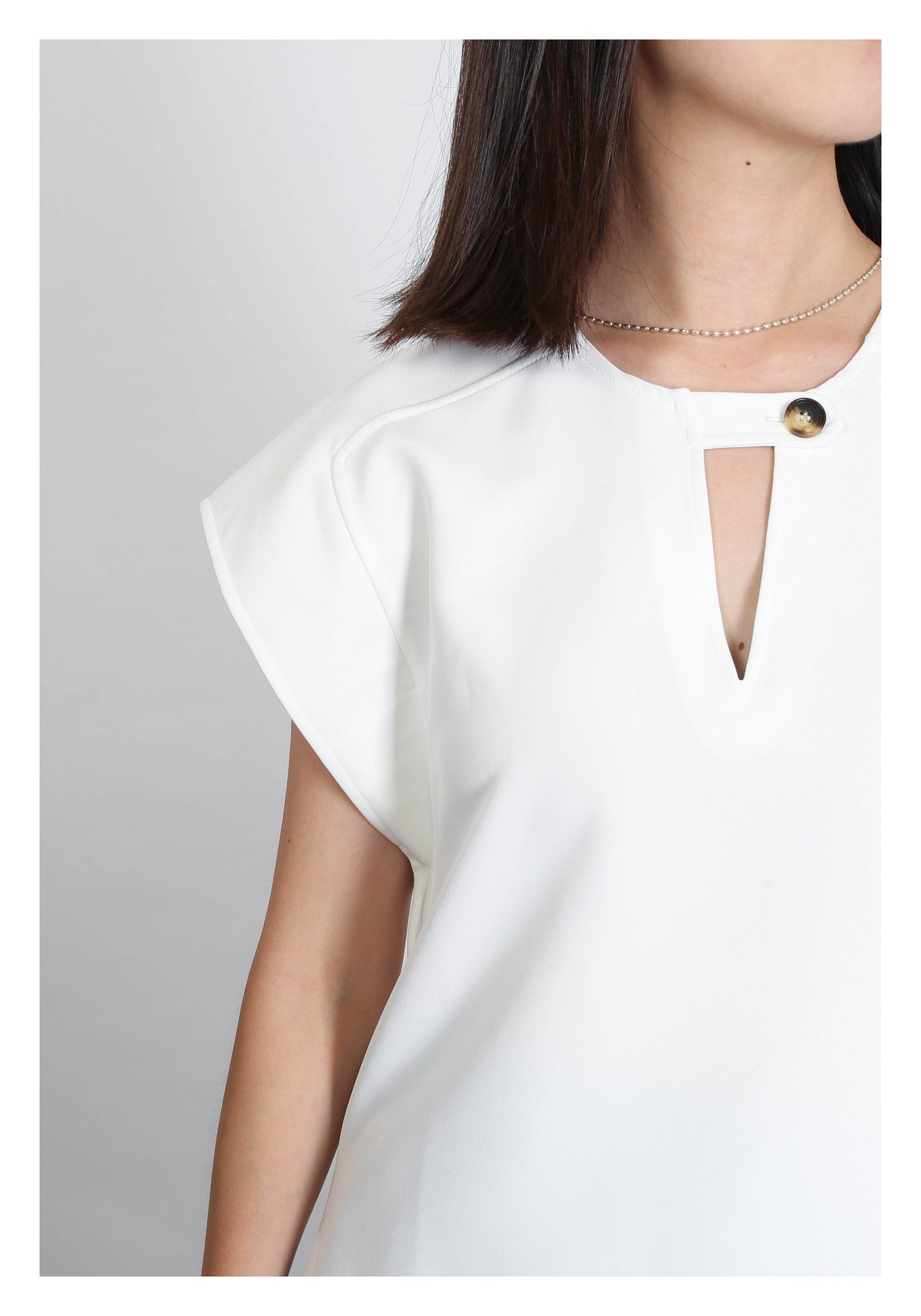 Single Chest Button Blouse Ivory - whoami