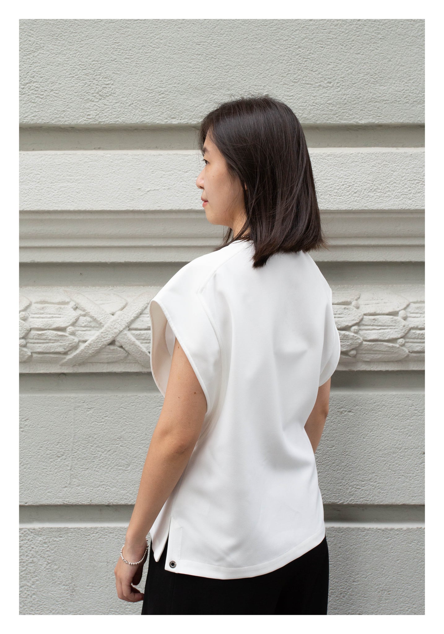 Single Chest Button Blouse Ivory - whoami