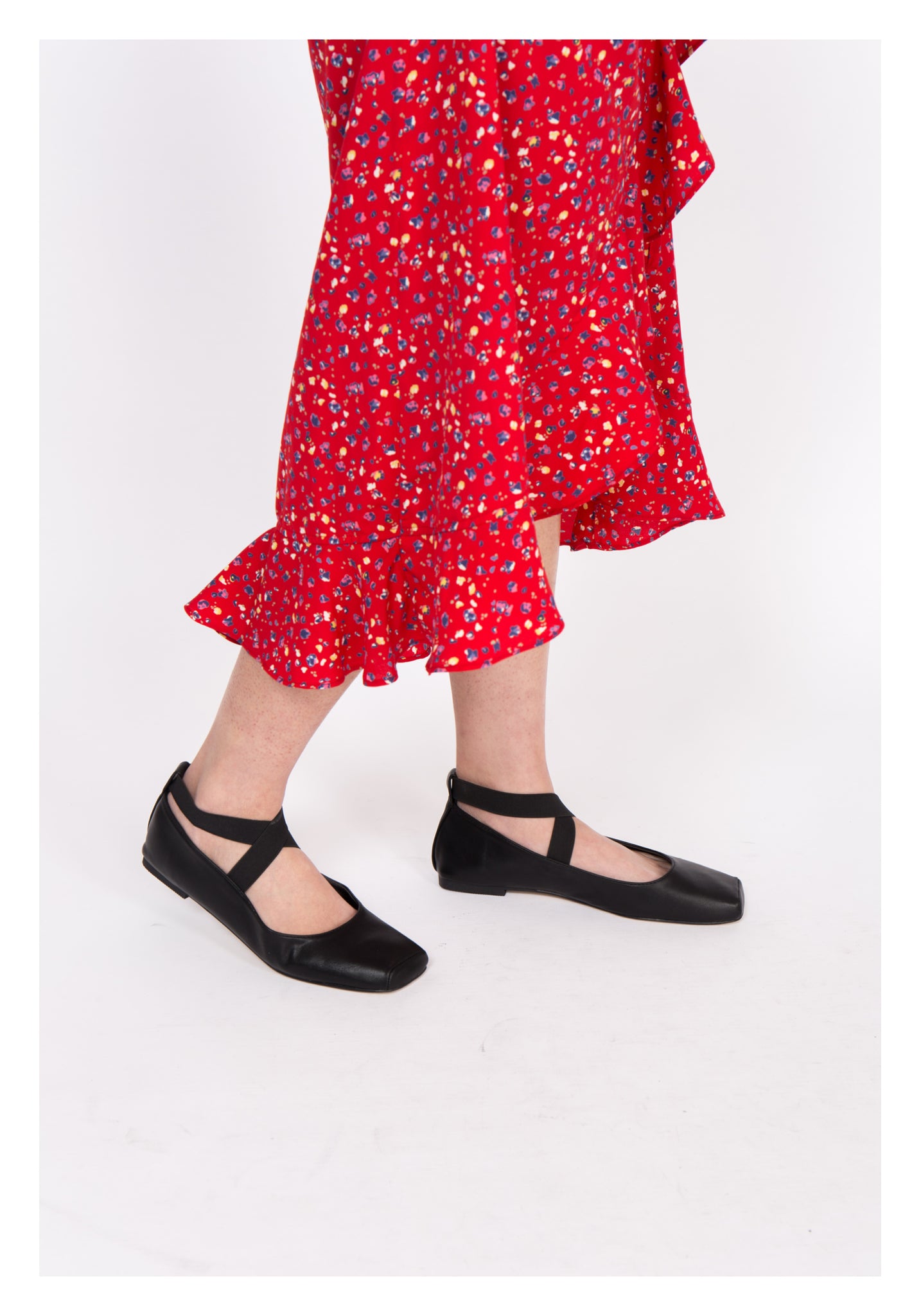Square Toe Ballet Flats Black - whoami