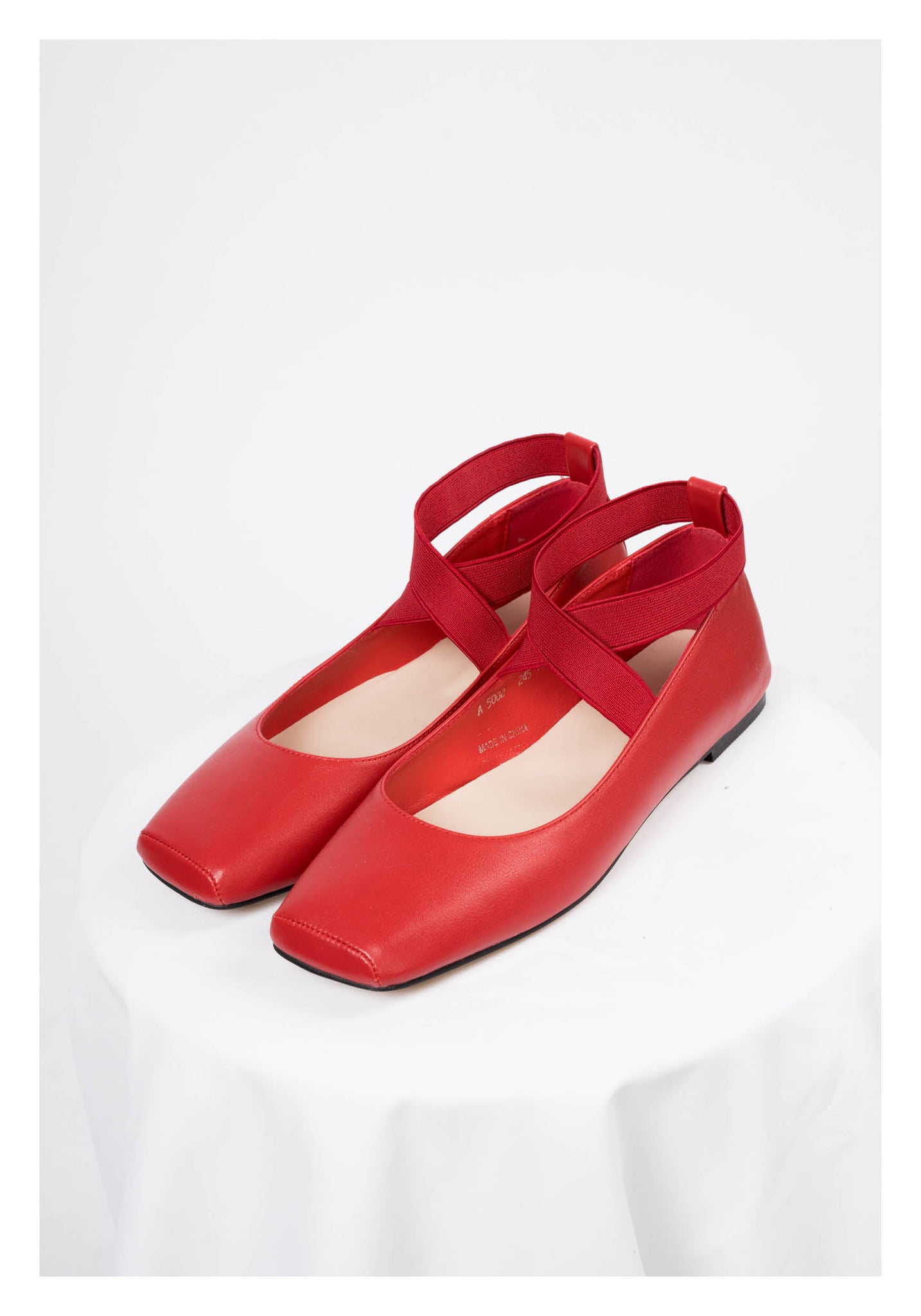 Square Toe Ballet Flats Red - whoami