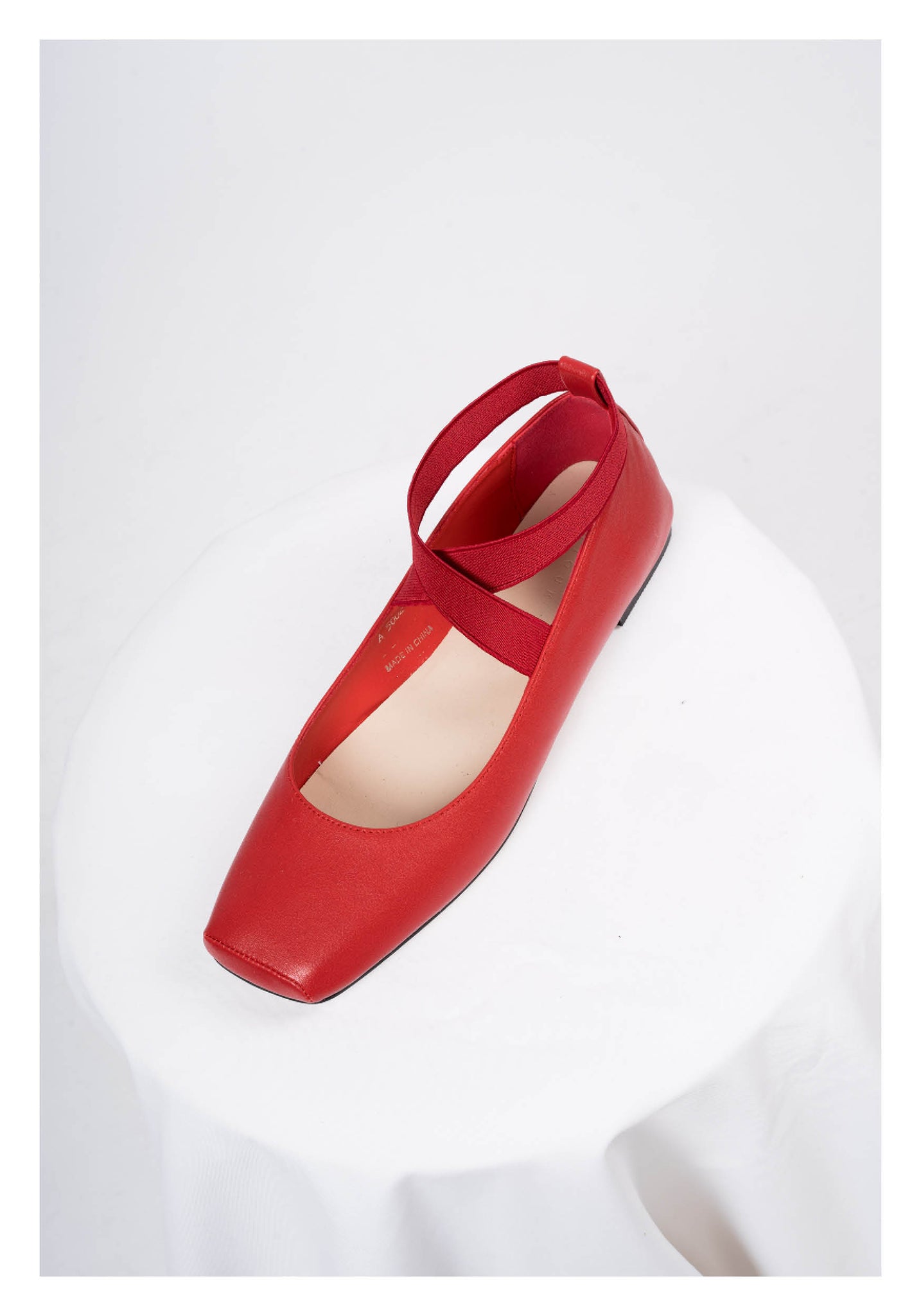 Square Toe Ballet Flats Red - whoami