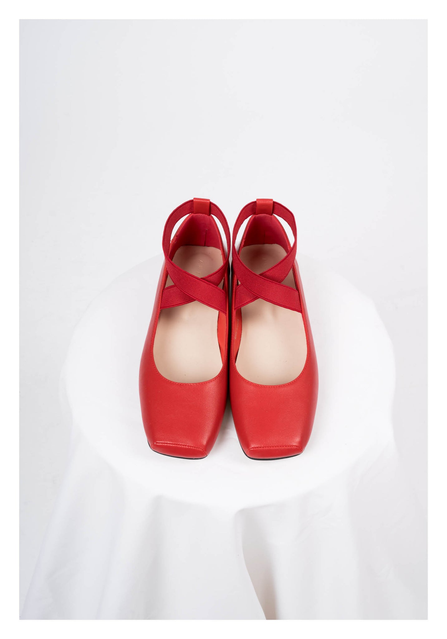 Square Toe Ballet Flats Red - whoami