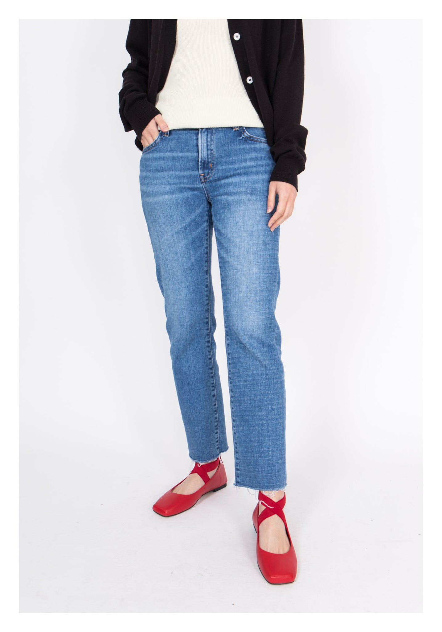 Square Toe Ballet Flats Red - whoami