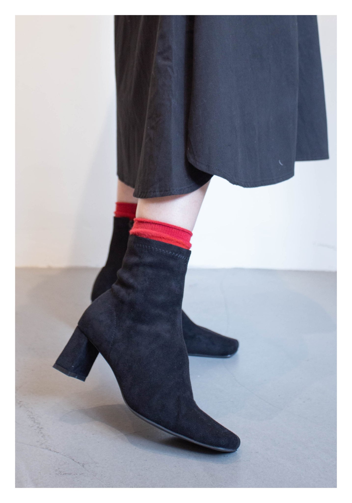 Suede Socks Boots Black - whoami