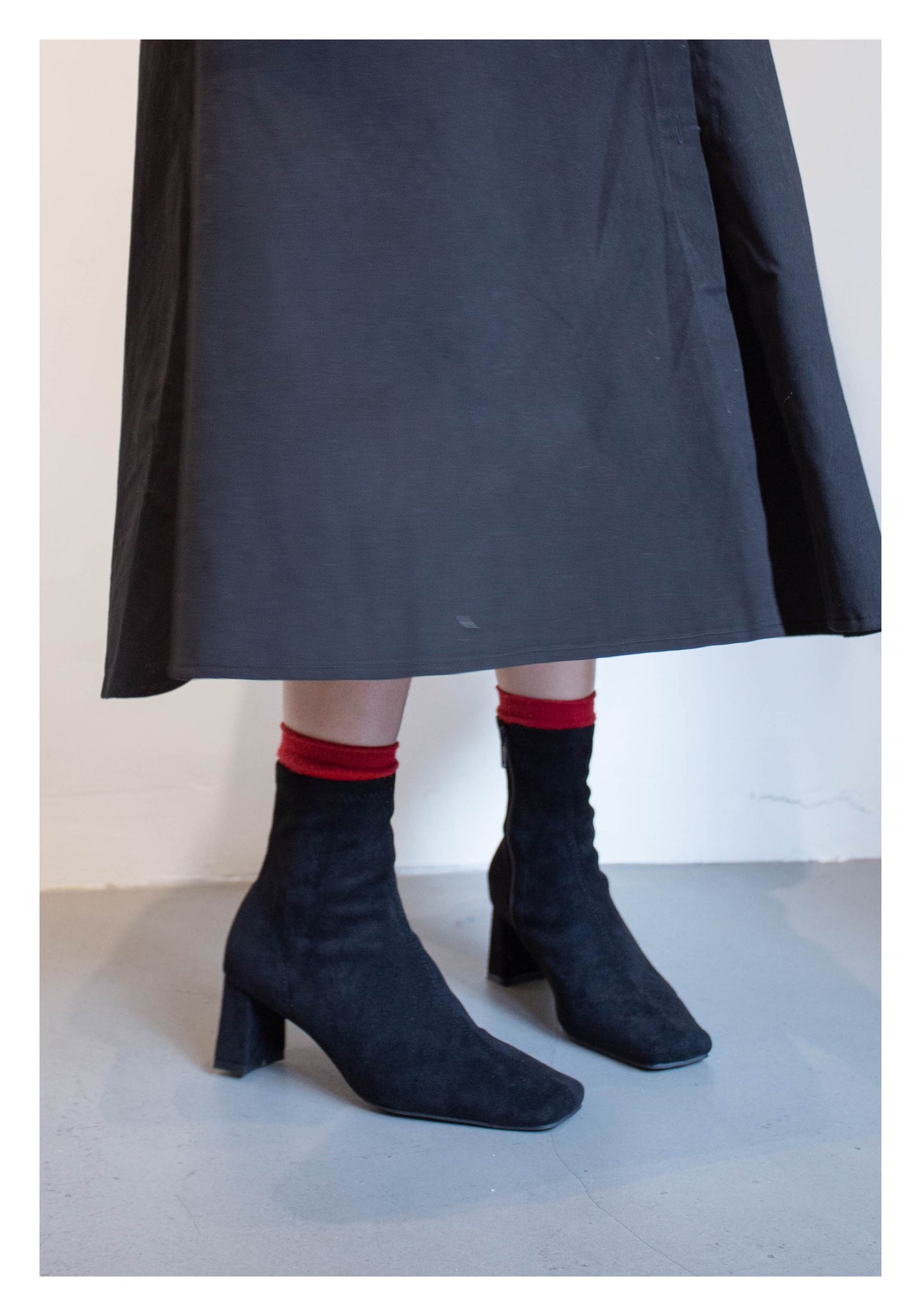 Suede Socks Boots Black - whoami