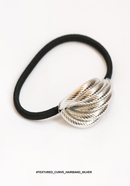 Textured Curve Hairband Silver - whoami