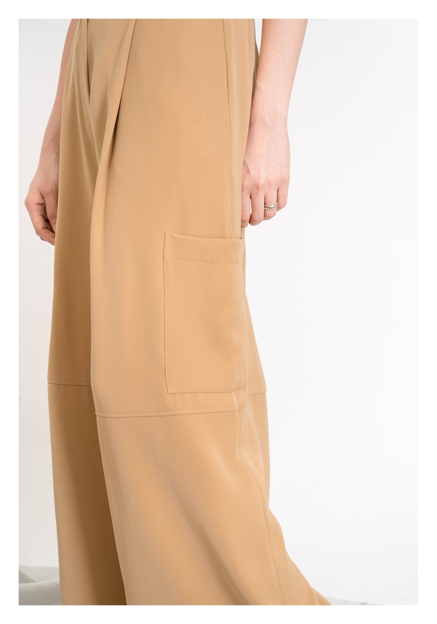 Drape Wide Leg Pants Beige - whoami