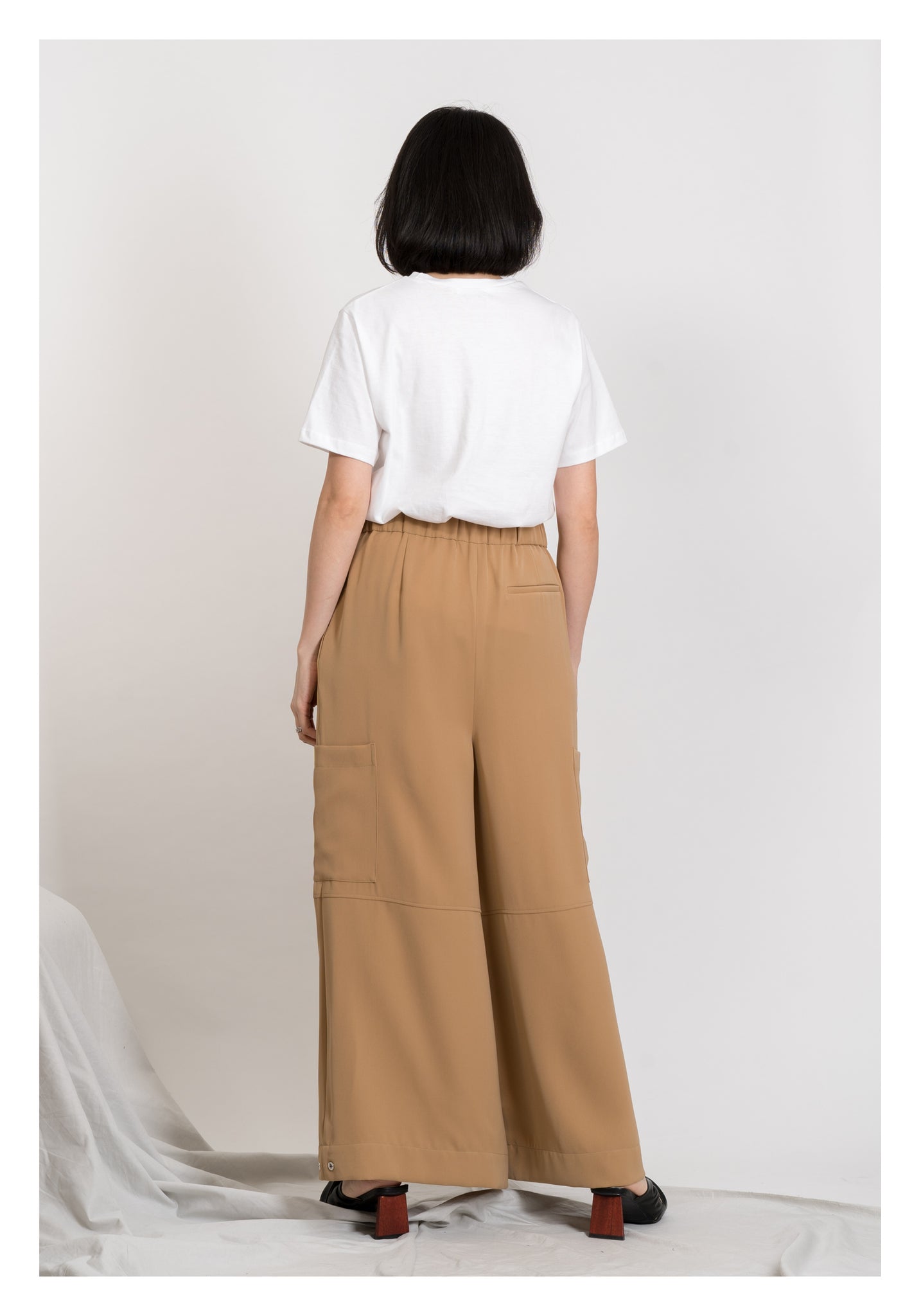 Drape Wide Leg Pants Beige - whoami