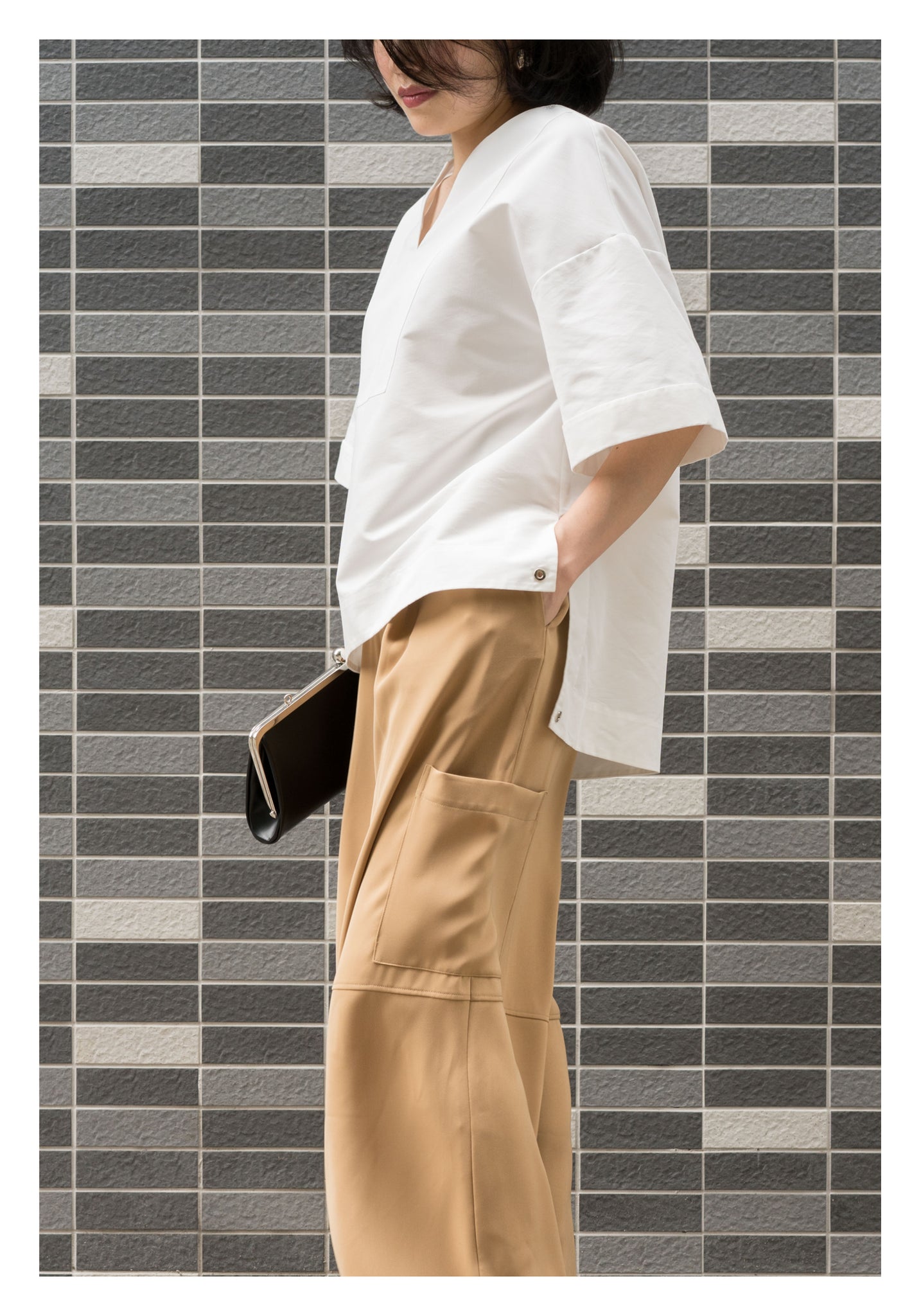 Drape Wide Leg Pants Beige - whoami