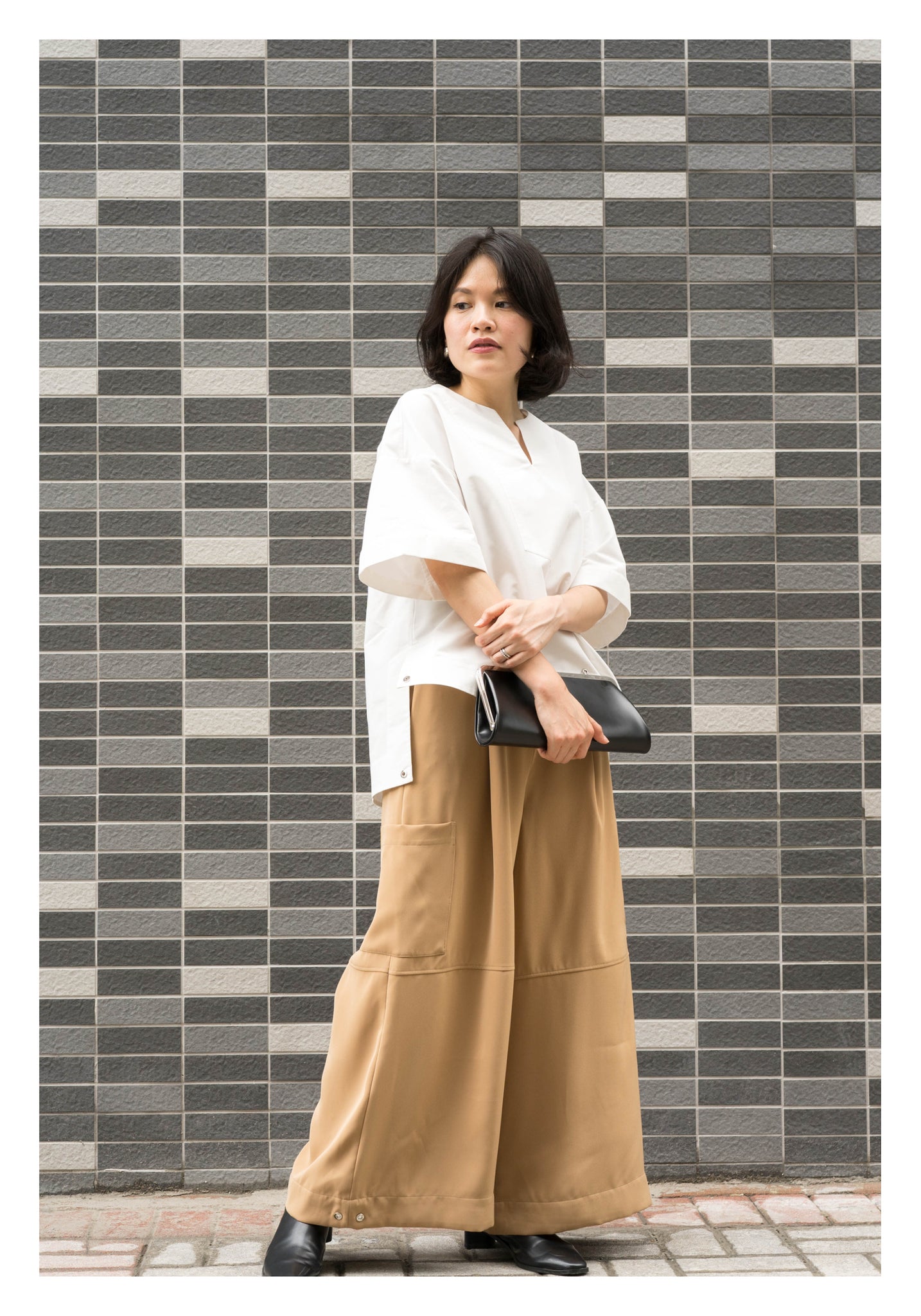 Drape Wide Leg Pants Beige - whoami