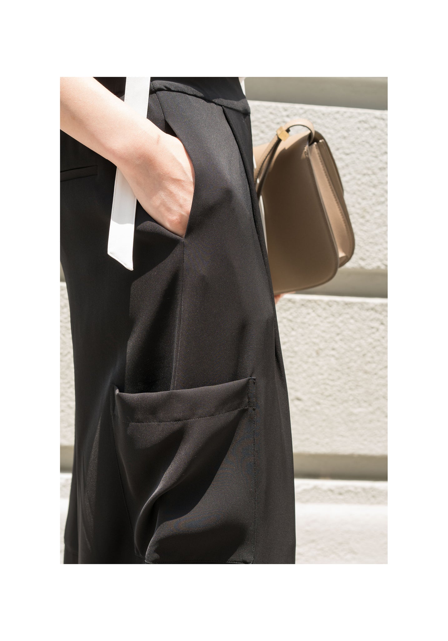 Drape Wide Leg Pants Black - whoami