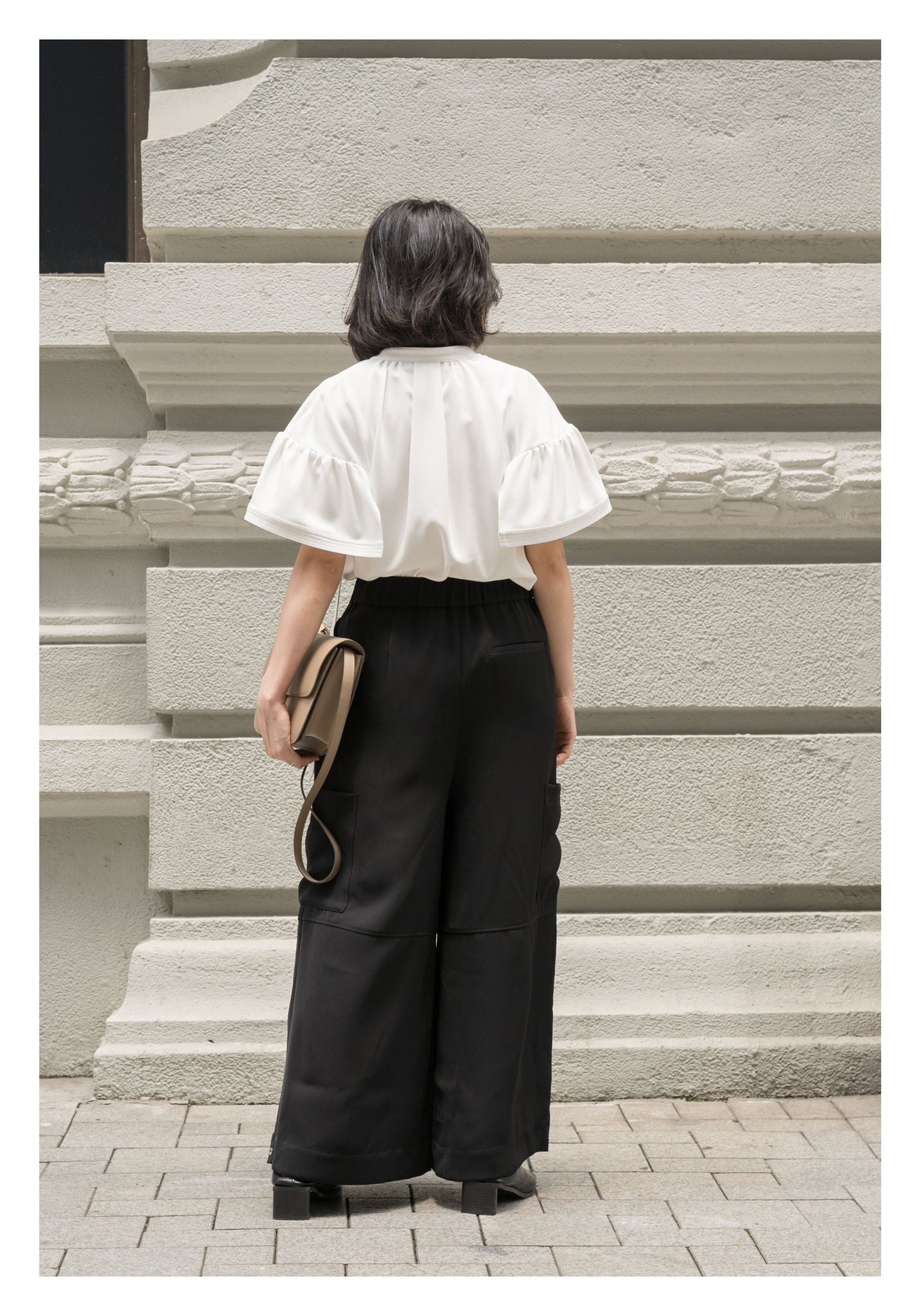 Drape Wide Leg Pants Black - whoami