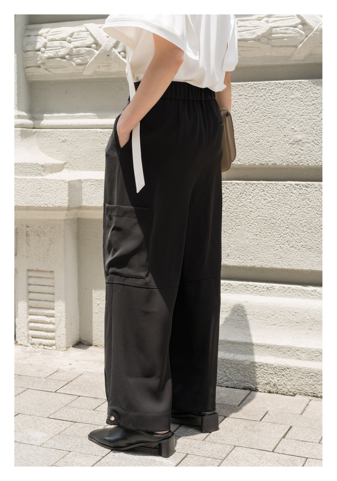 Drape Wide Leg Pants Black - whoami