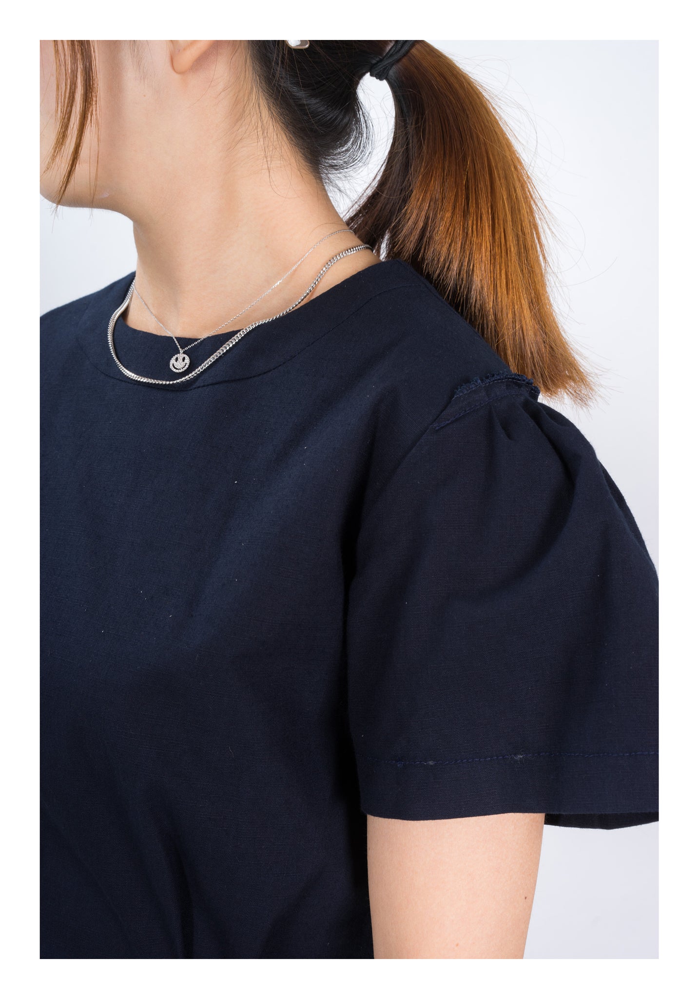 925 Silver Sparkle Smiley Face Necklace - whoami