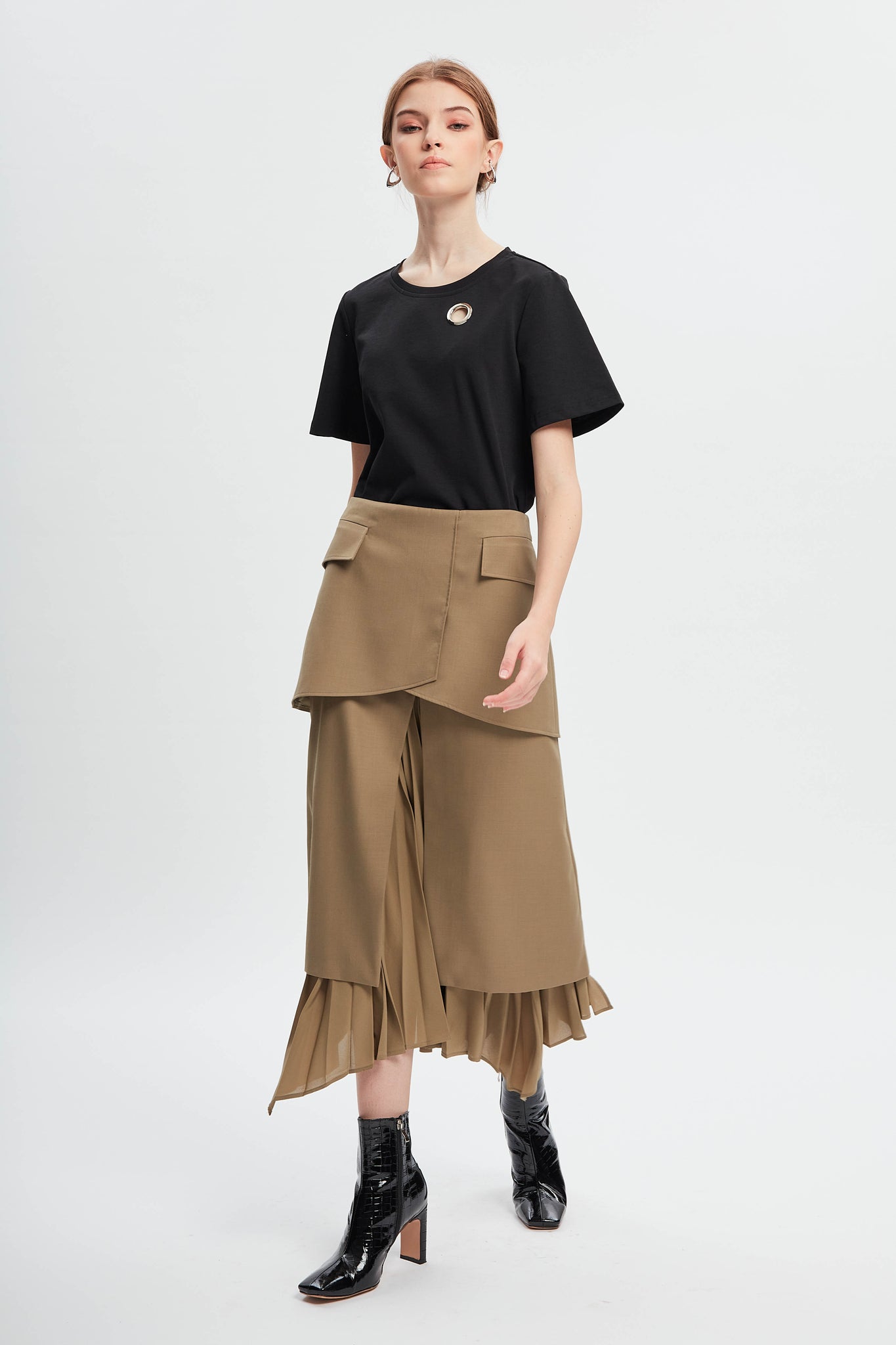 Ripple In The Water Pleating Skirt