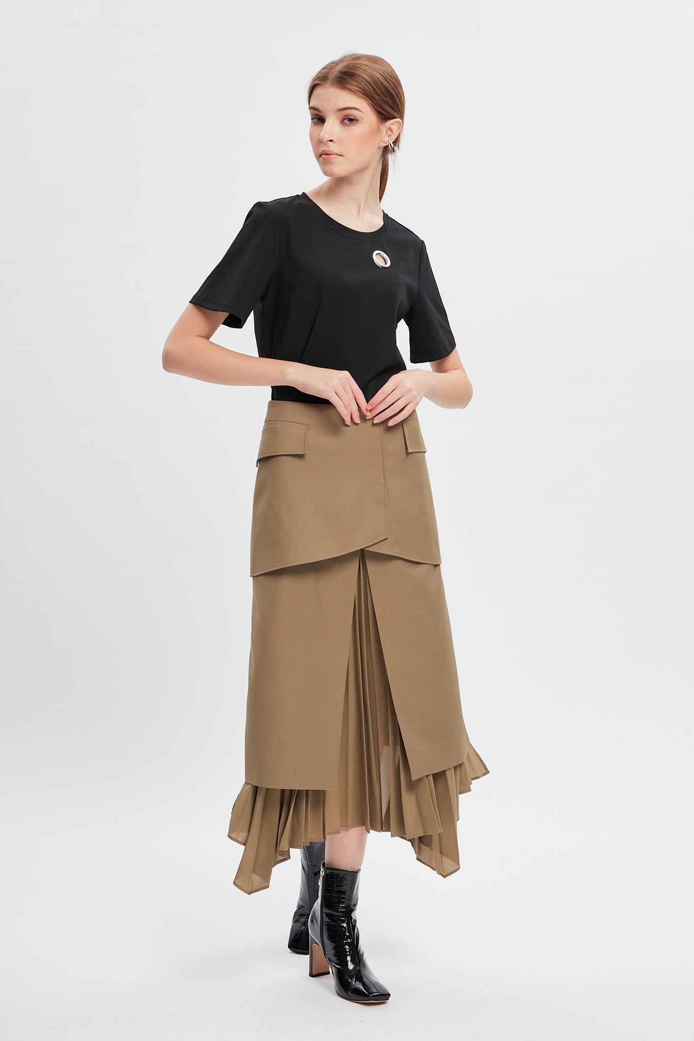 Ripple In The Water Pleating Skirt