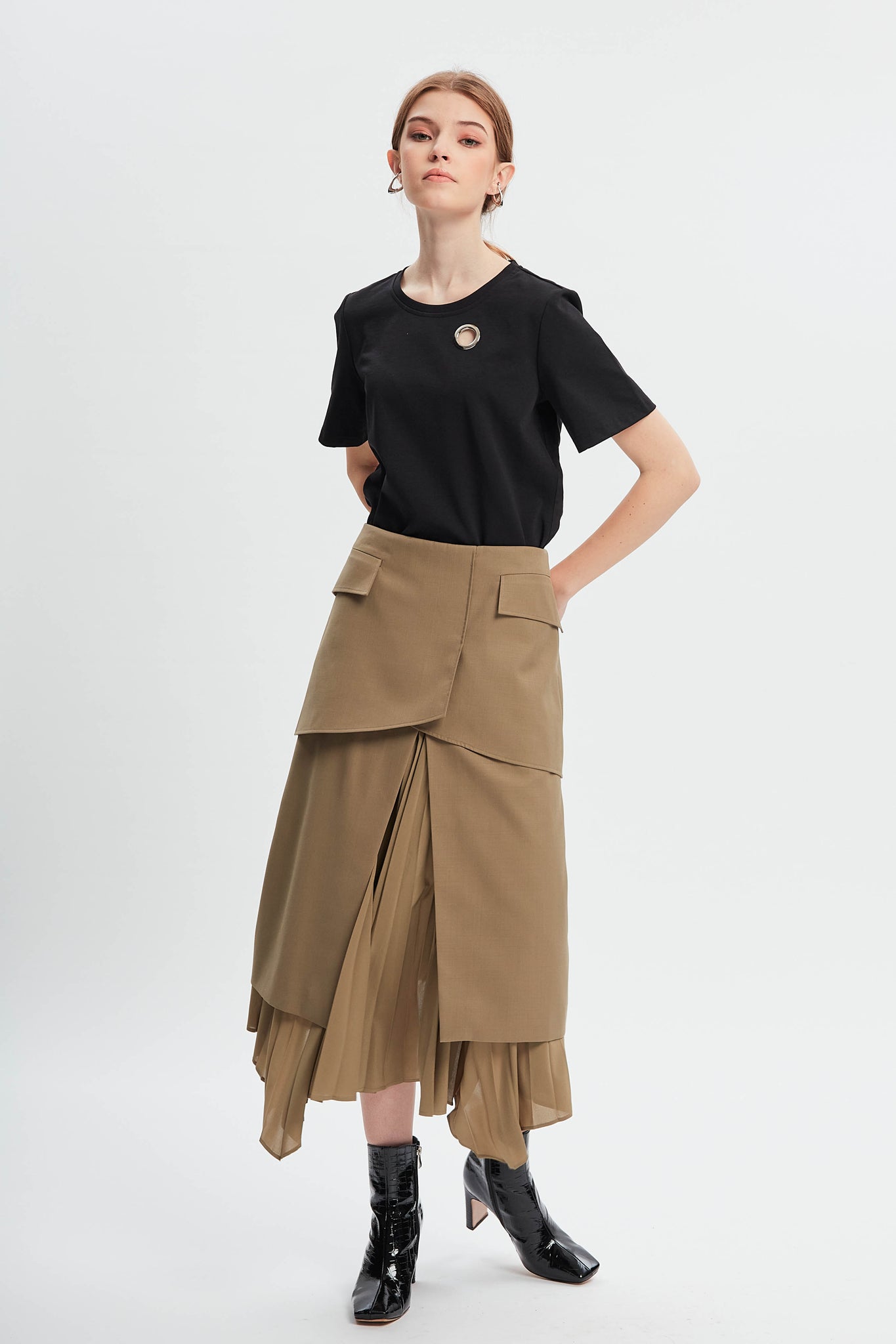 Ripple In The Water Pleating Skirt