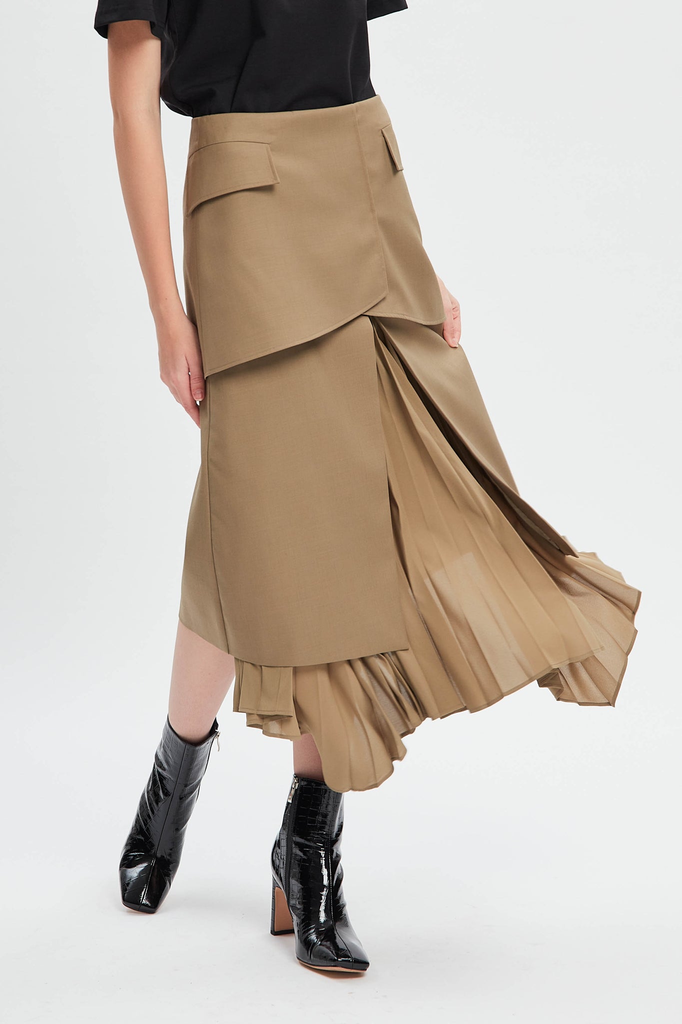 Ripple In The Water Pleating Skirt