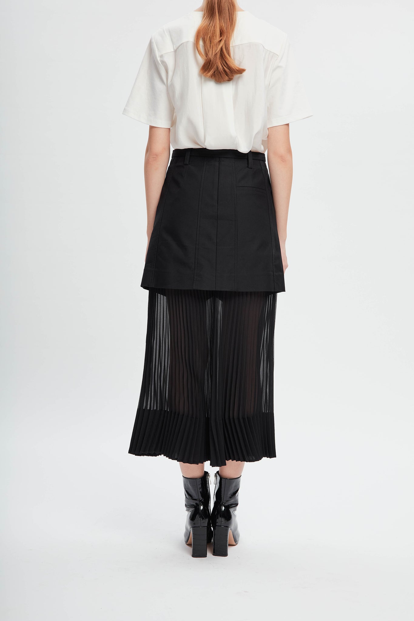 Breathing Pleating Skirt Black