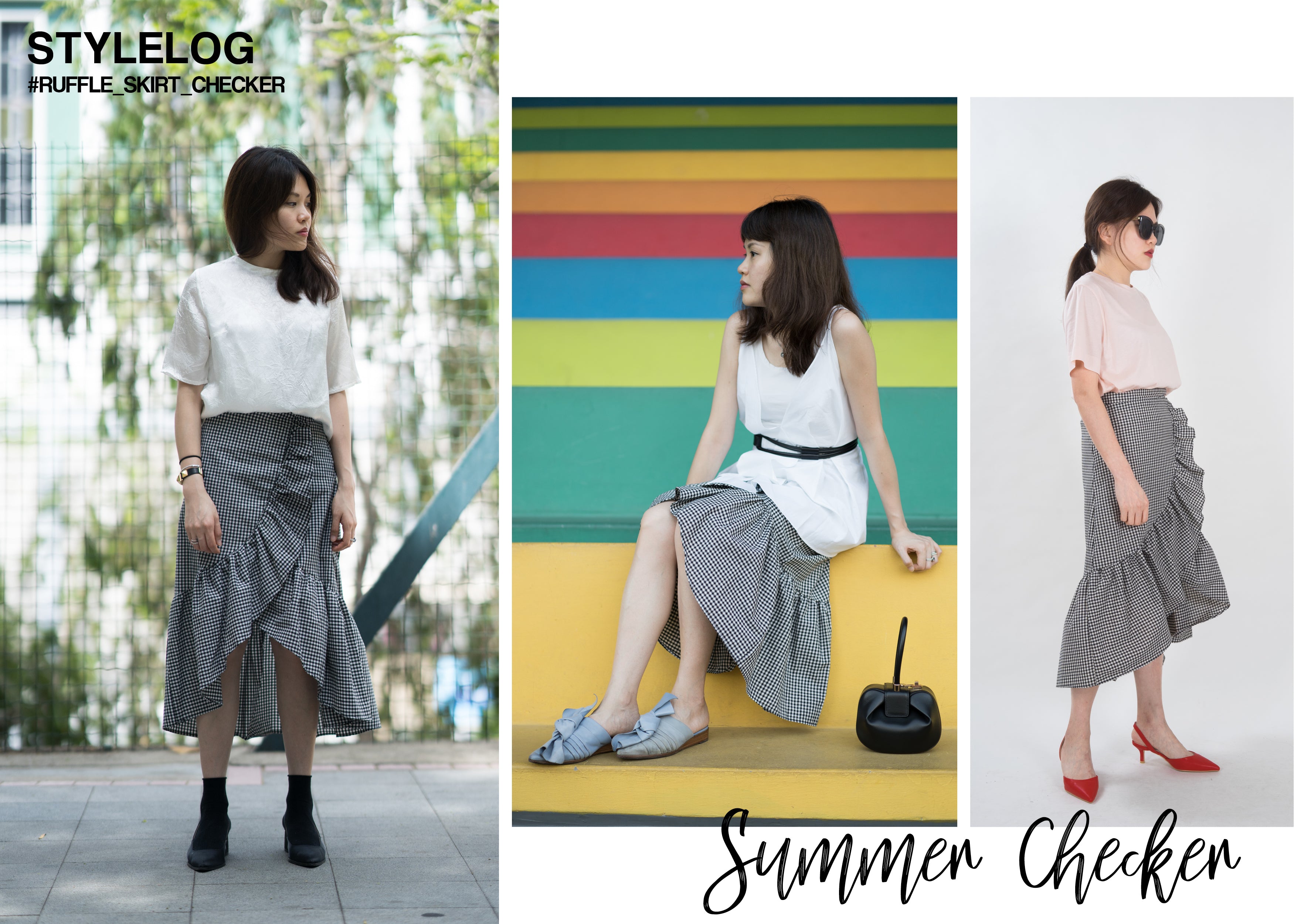 StyleLog - Ruffle Checker Skirt