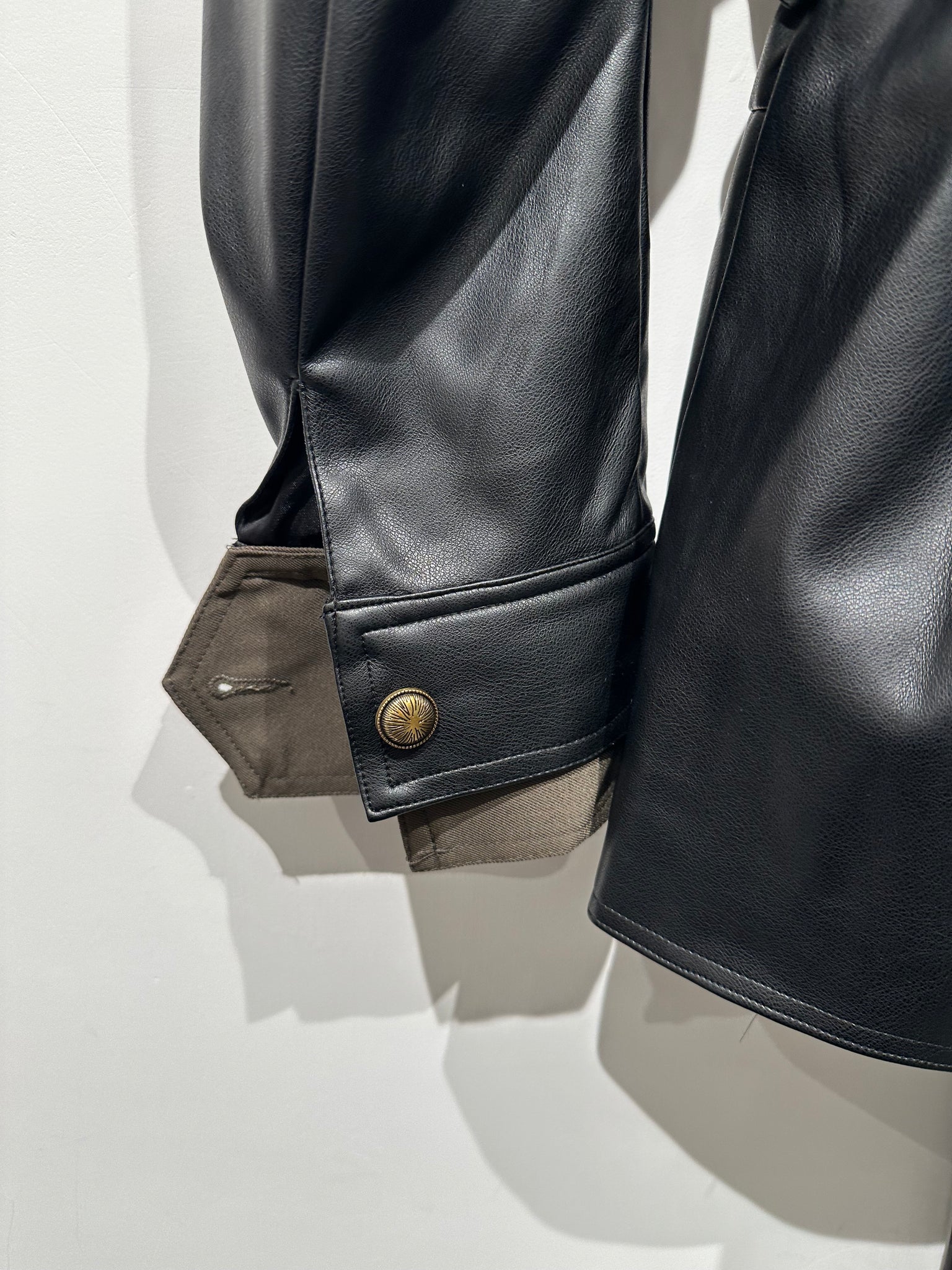 Two Layers Faux Leather Jacket