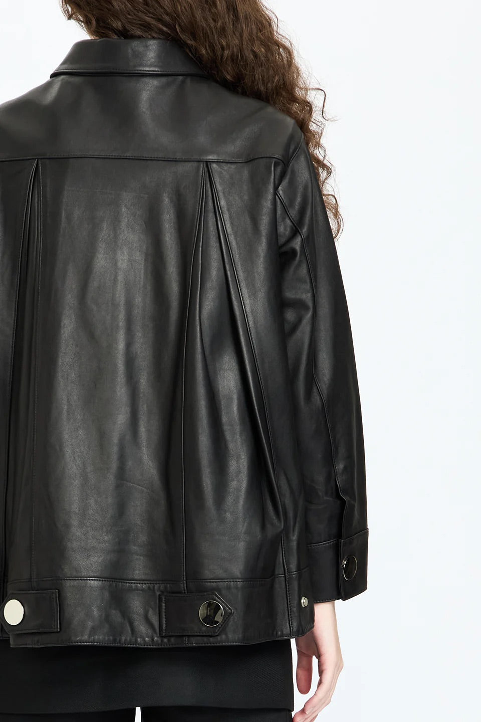 Oversize Crop Leather Jacket