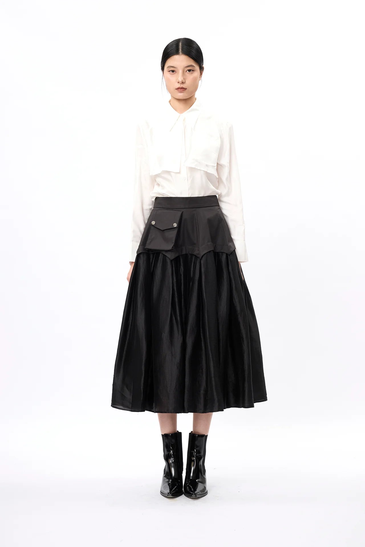 Structural Waistline See-through Skirt