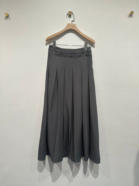 Fringe Long Pleated Skirt