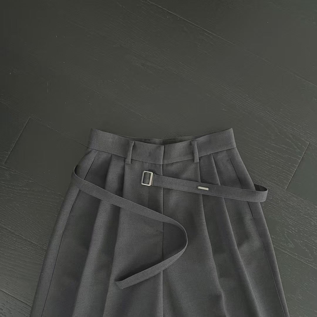 Premium Belt Wide Leg Pants