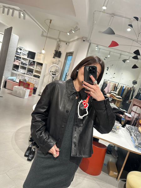 Little Black Two Ways Shirt Leather Jacket