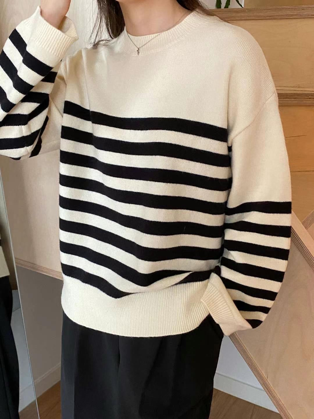 Oversize Stripe Knit Top