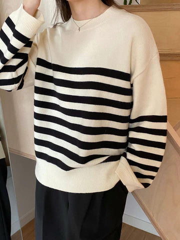 Oversize Stripe Knit Top